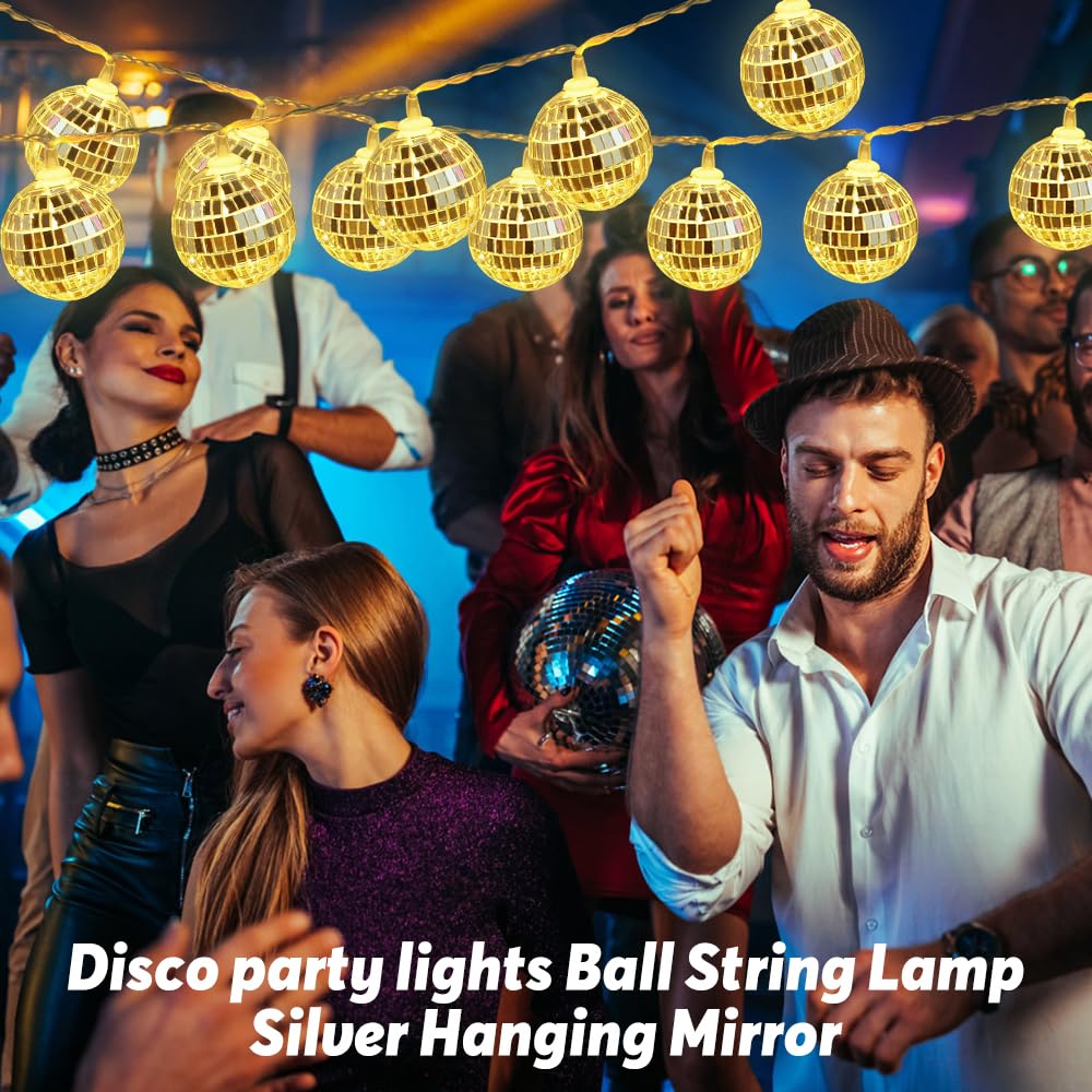 YIKANWEN Verlichte mini-discobol, met stembesturing, voor discofeestjes, als podiumverlichting, als effectlicht voor de dj, stroboscoop, bal met spiegels en glittereffect, voor feestjes, kinderenverjaardag en clubs