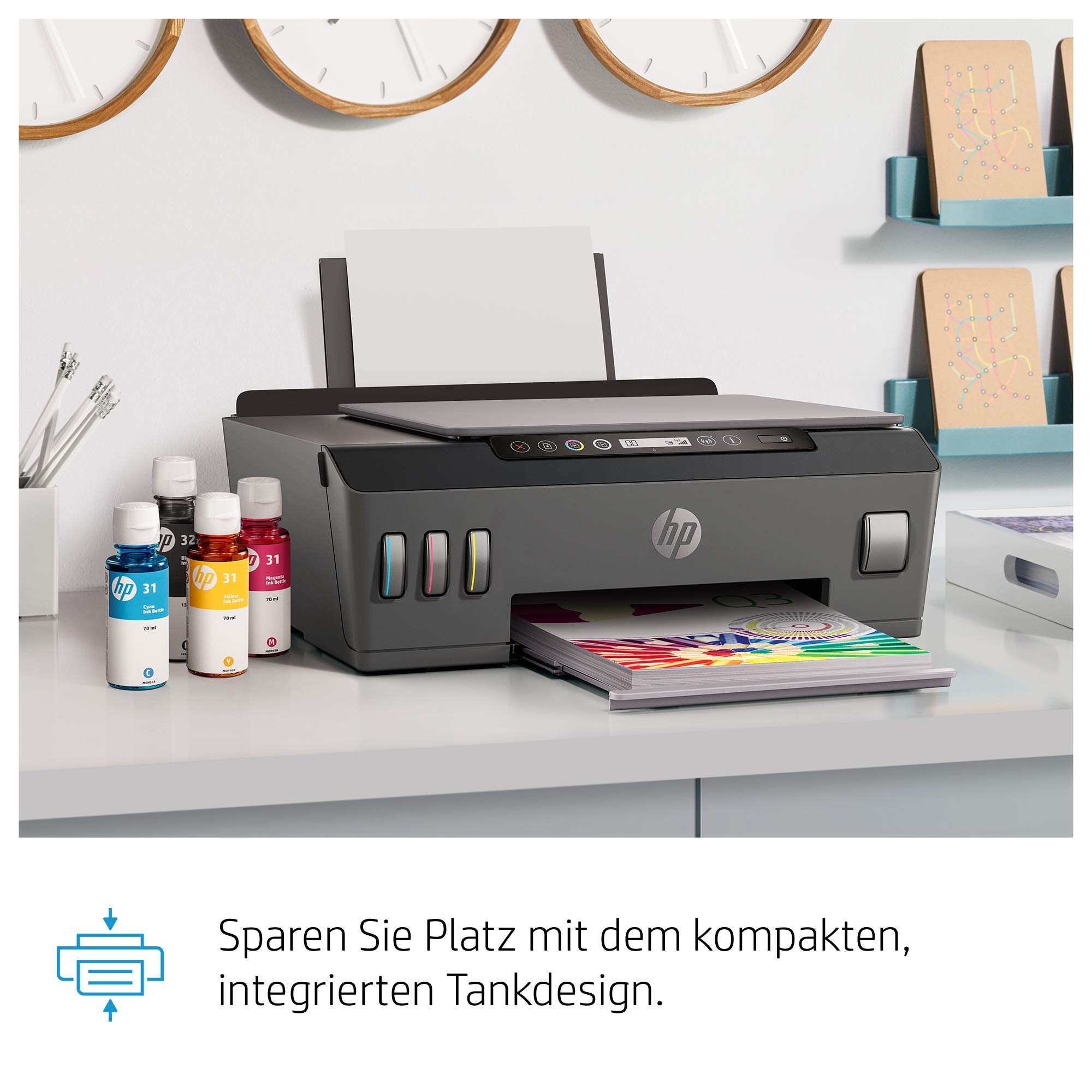 HP Smart Tank Plus 555 3-in-1 Multifunktionsdrucker (WLAN; Mobiles Drucken) – 3 Jahre Tinte inklusive, 3 Jahre Garantie, großer Tintentank, hohe Reichweite, Drucken in hoher Qualität