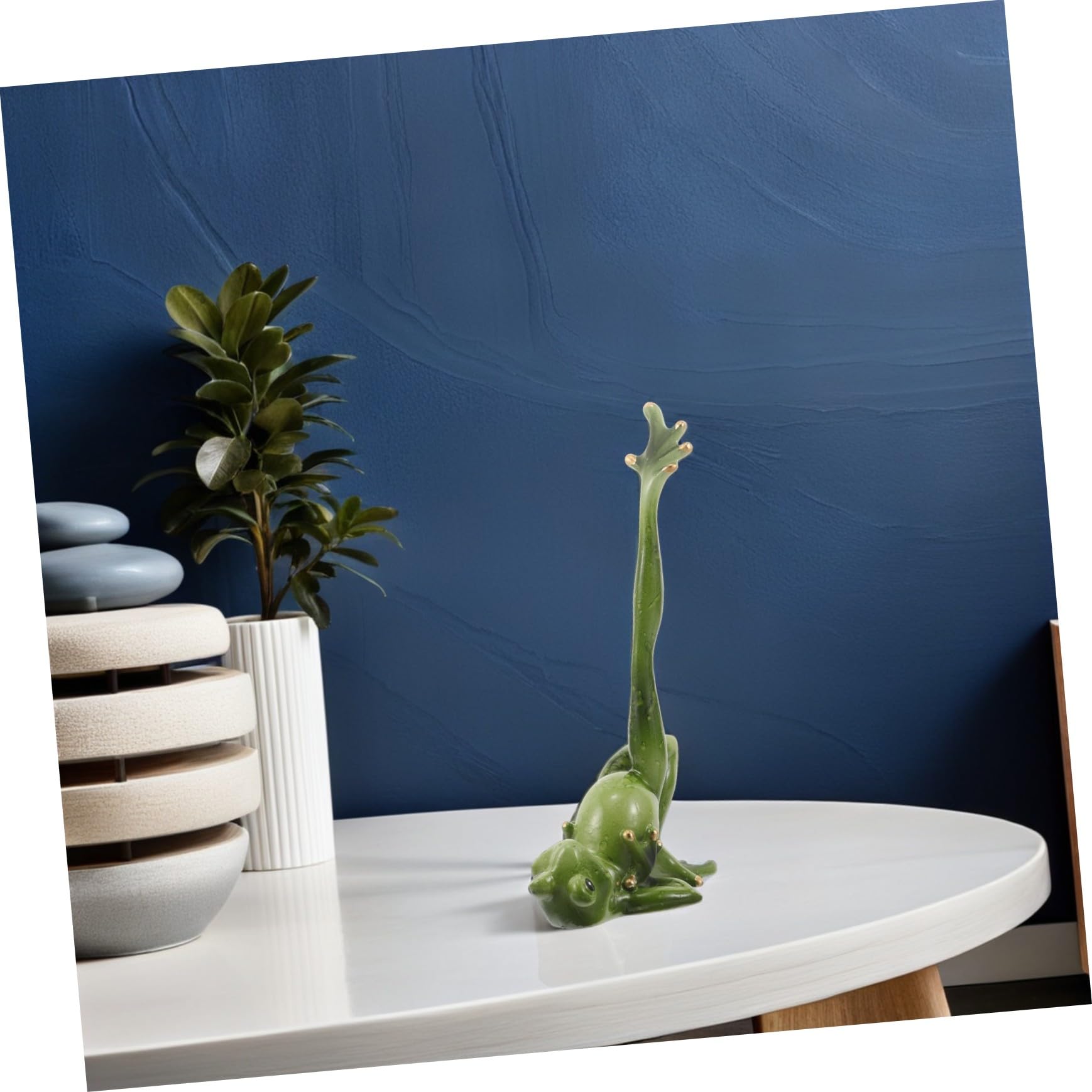 Gatuida 2 Piezas Estatuas de Rana de Resina para Yoga Figuritas Decorativas Creativas para Escritorio Oficina Jardín y Patio Esculturas Divertidas para Ambiente Zen y Meditación