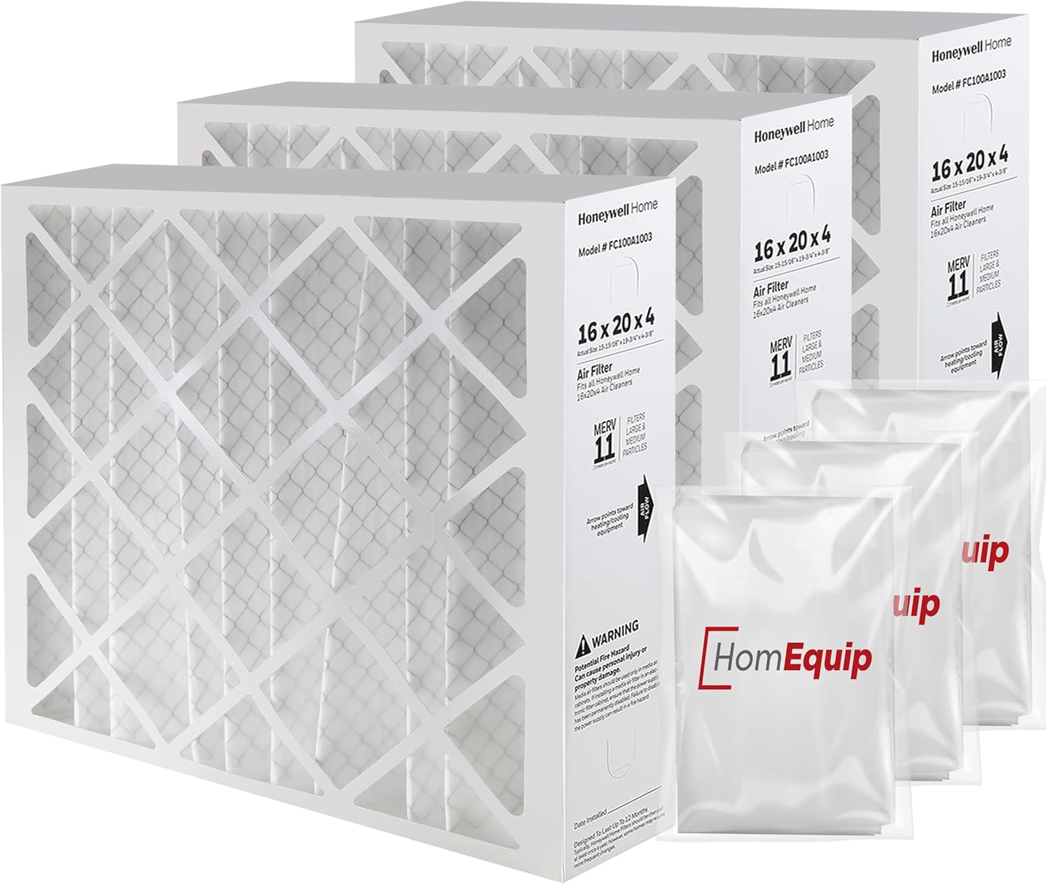 Honeywell 16x20x4 AC Furnace Air Filter Replacement FC100A1003 HVAC