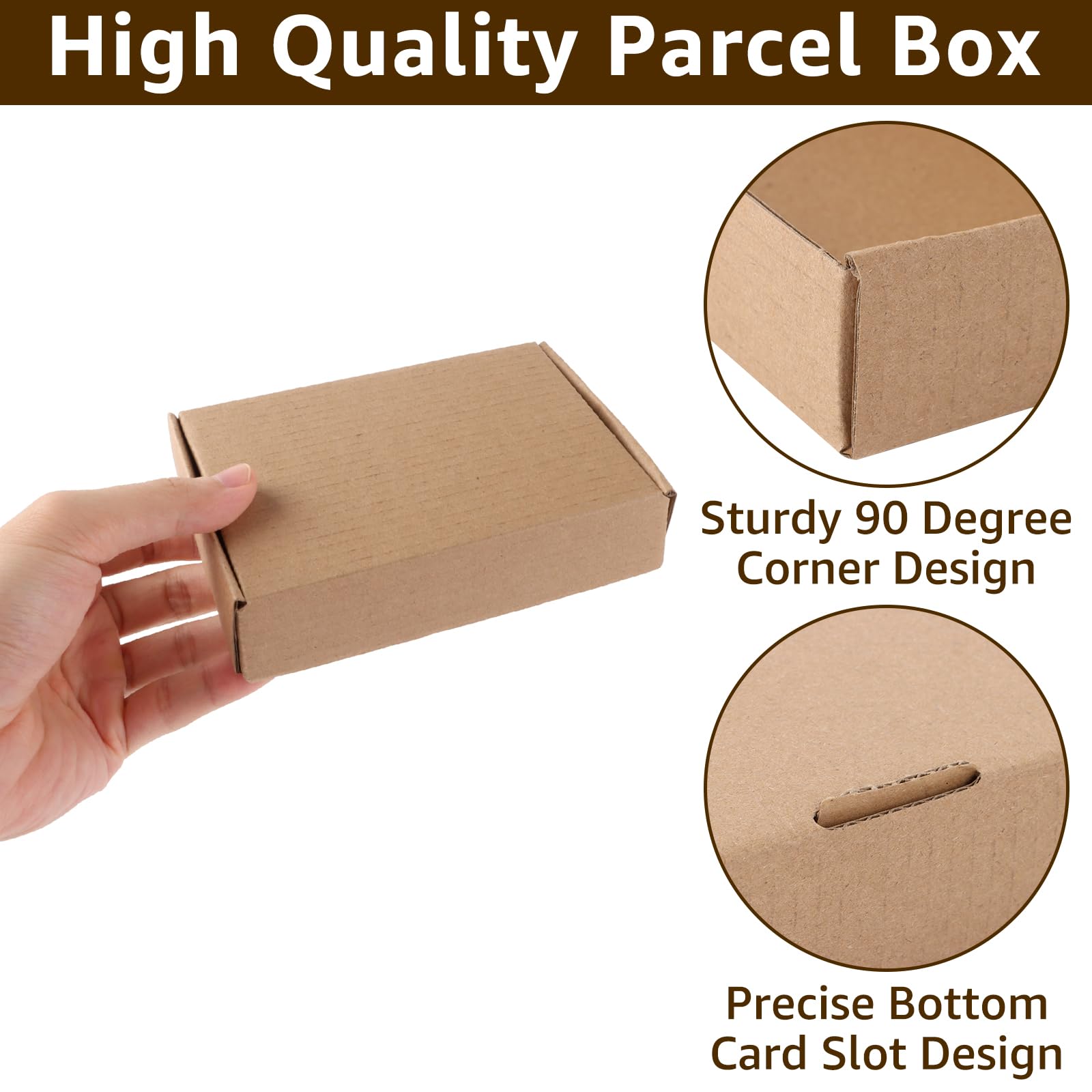 50 Boîtes D'Expédition Carton Ondulé 14x9x3 Cm - Petits Colis Emballage Mailing Business