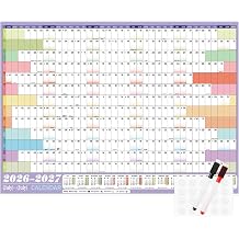 SULOLI Wall Planner 2026-2027, A1 Wall Calendar 26-27 Mid Year Calendar 2026-2027 July 2026 - July 2027 Academic Year Planner 85X62CM