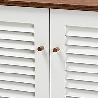 Vista 7 de Baxton Studio Zapateros, Blanco/Nogal