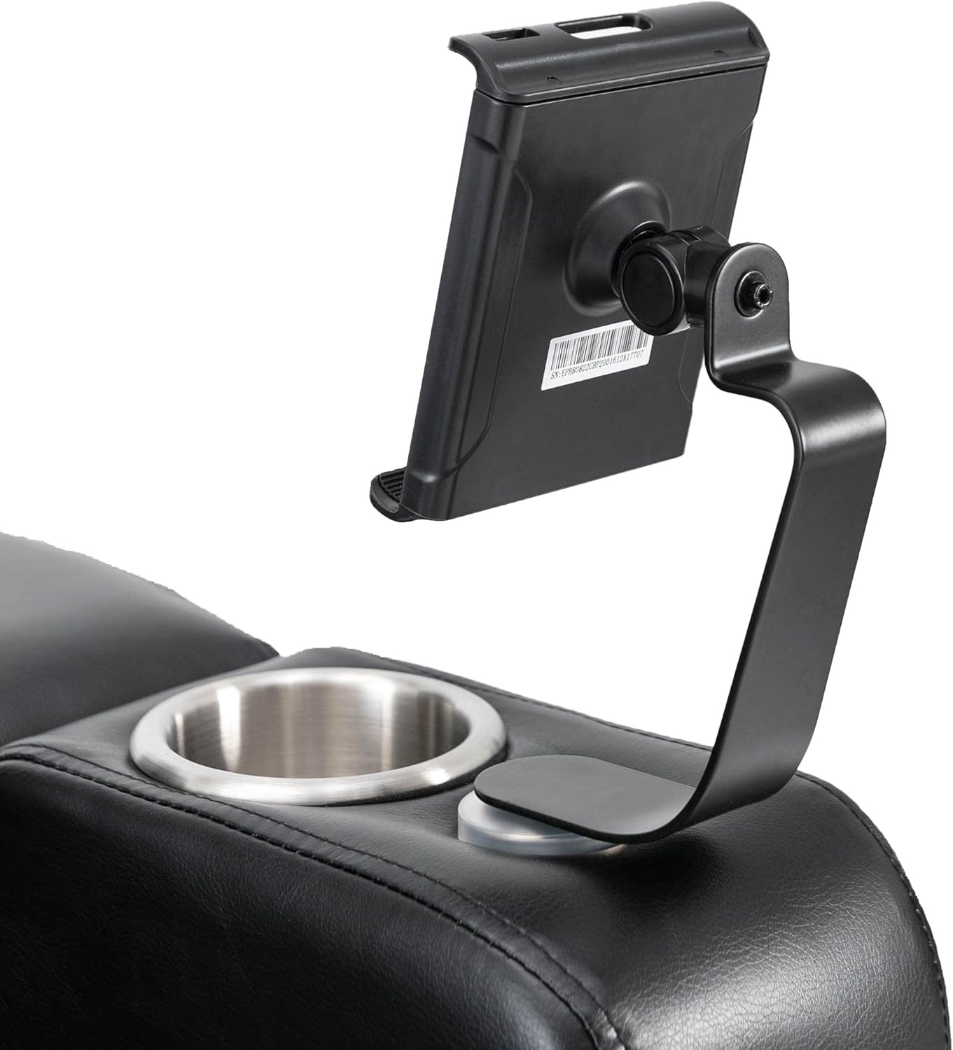 Polibi Power Motion Recliner, Home Theater Seating with Hidden Arm Storage, LED Light Strip, 2 Cup Holders, 360° Swivel Tray Table and Cell Phone Holder for Living Room, Black