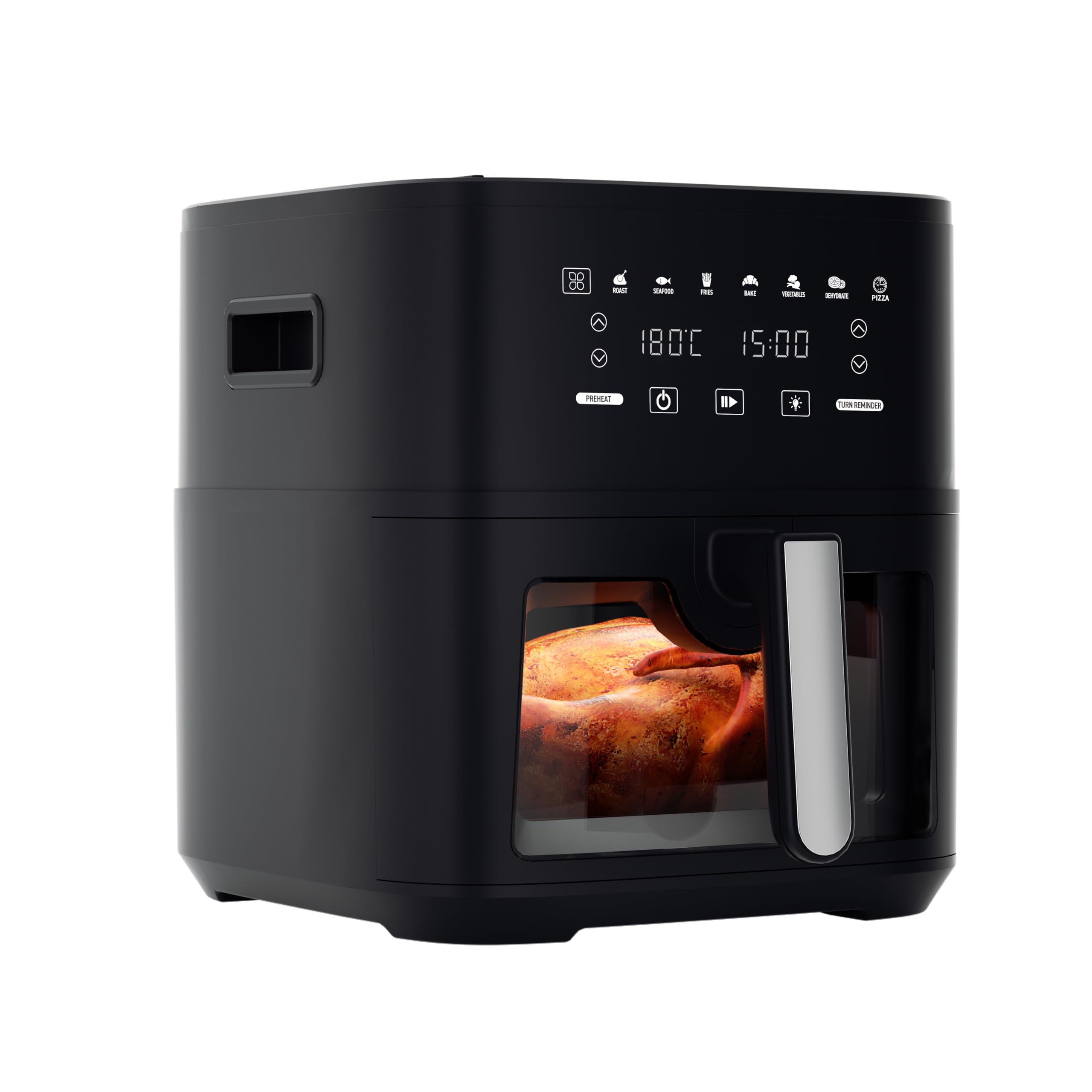 KEINVE Easy Fry & Grill - Friggitrice ad aria calda, tecnologia 2 in 1, display digitale, 8 litri, 8 programmi di cottura, a risparmio energetico, senza olio, nero