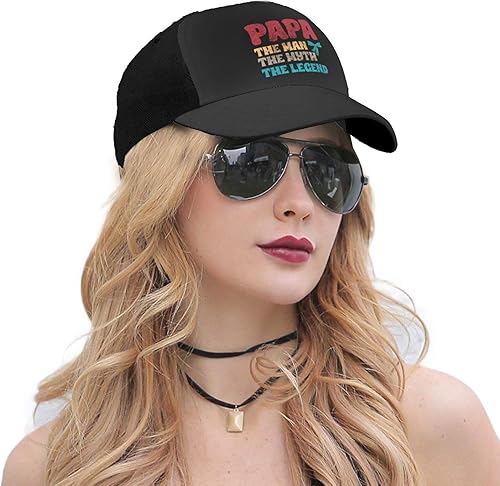 Miniatura 4 de KOSPOGO Papa The Man The Myth The Legend Baseball Cap for Men Women Baseball Hat Outdoor Casual Breathable Caps Adjustable Trucker Hat Dad Hats Black