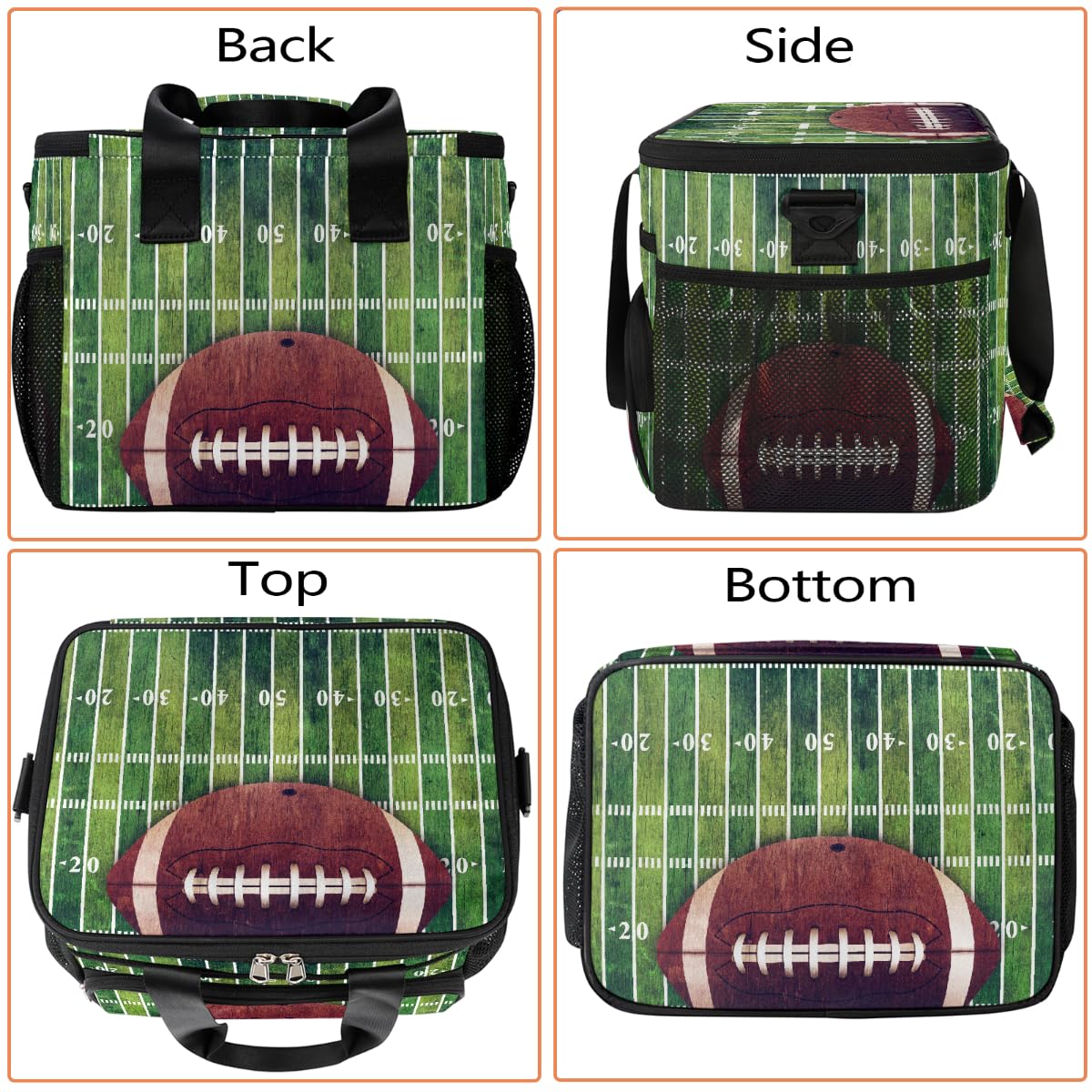 Mexpekil Borsa termica riutilizzabile a prova di perdite, per sport, football americano, picnic, campo da calcio e palla, borsa termica per donne, uomini, lavoro, campeggio, spiaggia, ufficio, 24
