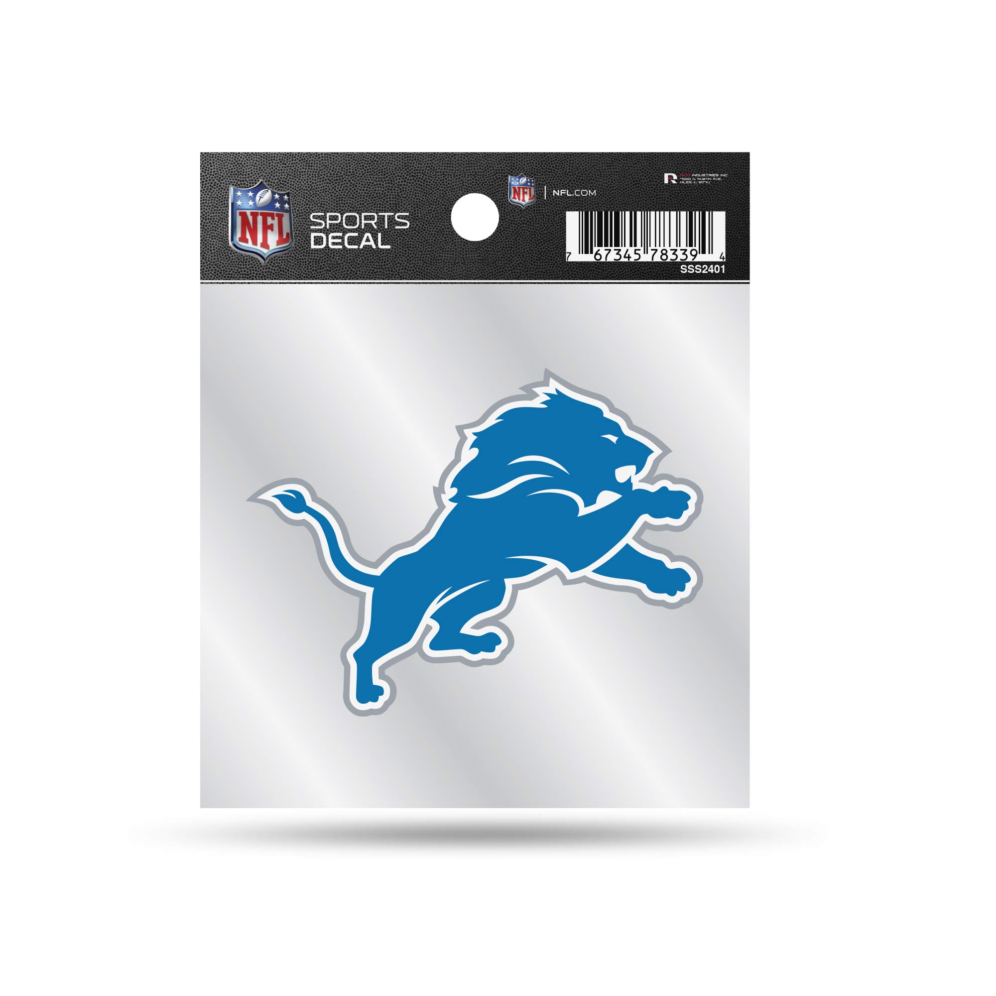 Rico Industries NFL Detroit Lions Primary Logo 4x4 Decal, Team Color, Size of individual decal will vary