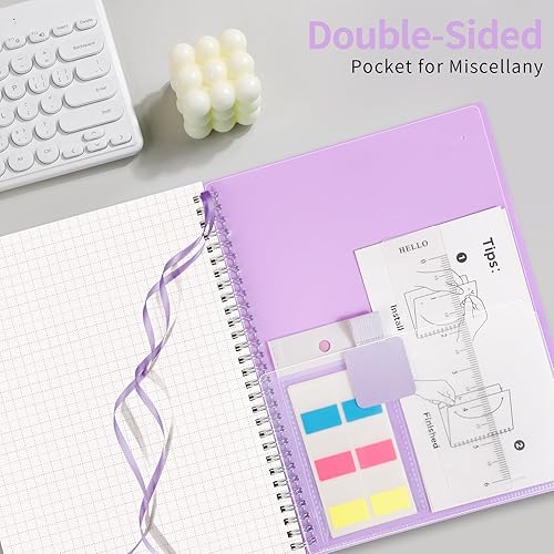 Vista 166 de AHGXG Diario de puntos y viñetas – Cuaderno de espiral de cuadrícula de puntos de 8.5 x 11 pulgadas, cuaderno de puntos grande A4, papel grueso