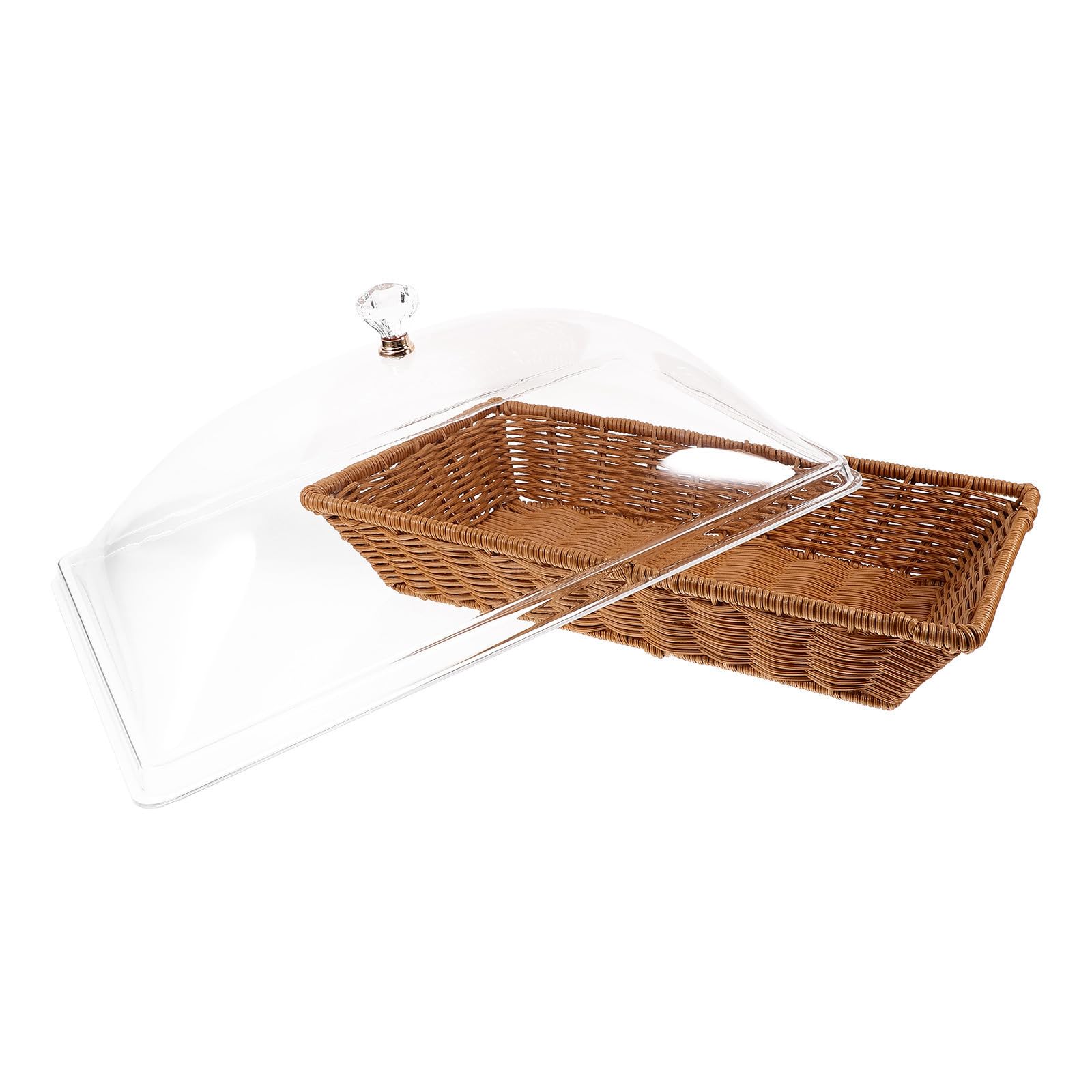 Panier à fruits avec couvercle transparent pour pique-nique et service de table carré