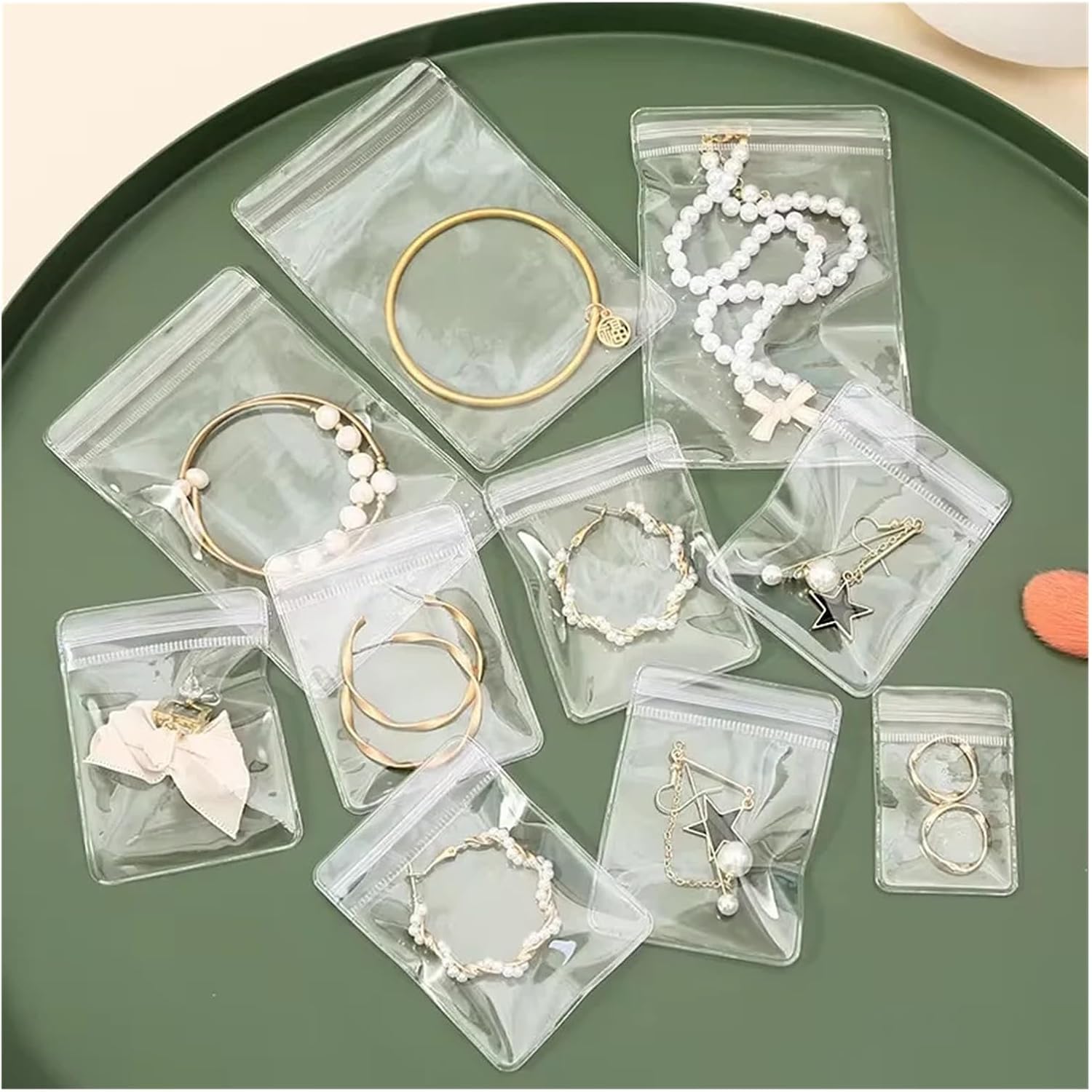 Jewelry Making Display & Packaging Supplies 160 Pcs Sealed Bag Moisture Proof Anti-Oxidation Transparent Ziplock Ring Earrings Pendant Jewelry Storage(7x11cm)