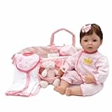 CHAREX Reborn Baby Dolls - 18 inch Realistic Baby Doll Pink Cradle Baby Girl Handmade Lifelike Weighted Realistic Silicone Baby Doll Soft Gift with Accessories for Kids Age 3+