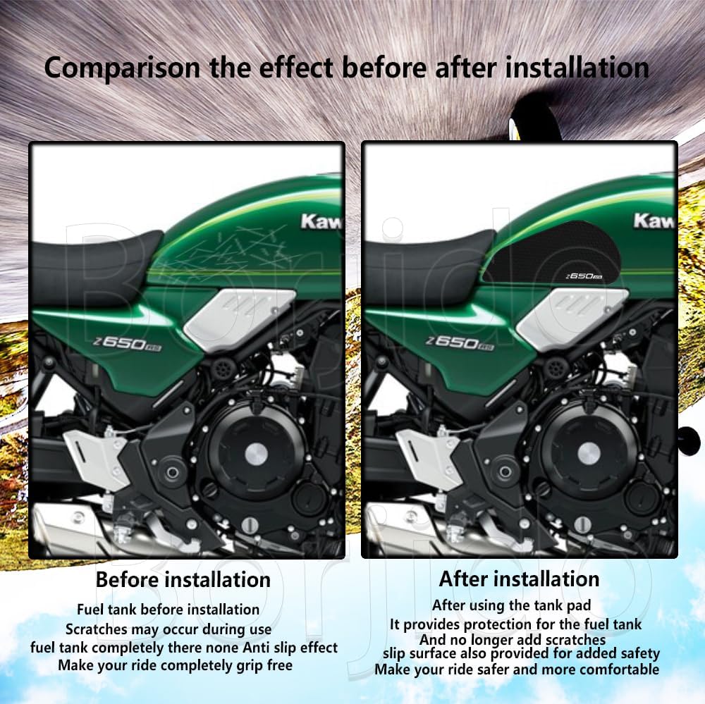 For Z650RS Z650RS Z650 RS Z 650RS Accessories Tank Pad z650rs z650rs z650 rs 2025 2024 2023-2017 Tank Protector Gas Tank side Protectors Motorcycle Sticker Decal Knee Grip Traction Pads