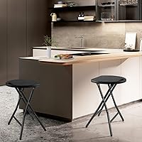 Vista 2 de 5Rcom Taburete plegable, paquete de 2 taburetes portátiles con asa, plegable para camping, fiesta de RV, marco de acero resistente, capacidad de 500