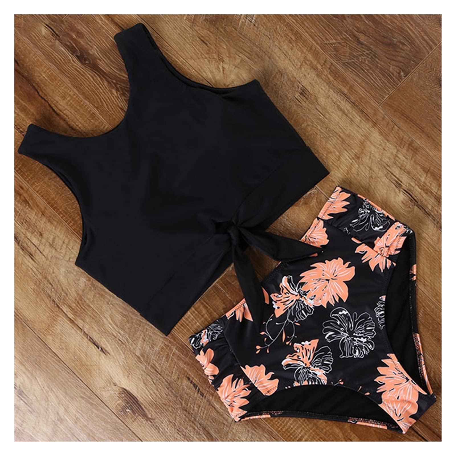 Costume da Bagno a Due Pezzi Bikini a Vita Alta Costume da Bagno Biquini con Stampa a Pois Sexy Costume da Bagno a Due Pezzi da Donna Costume da Bagno Floreale Costume da Bagno Taglie Forti (E XL)