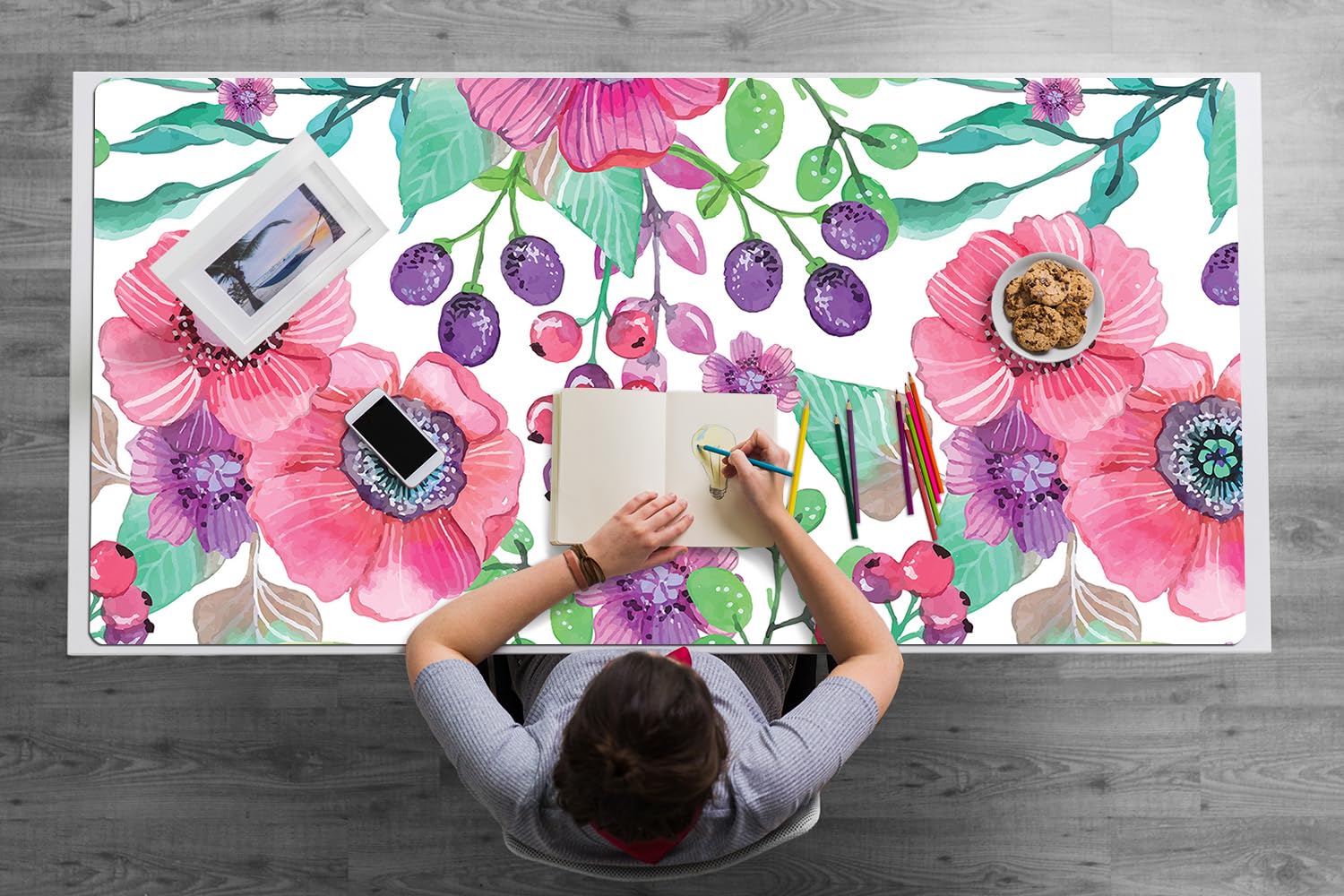 Tapis de bureau antidérapant et imperméable avec bords arrondis - 8