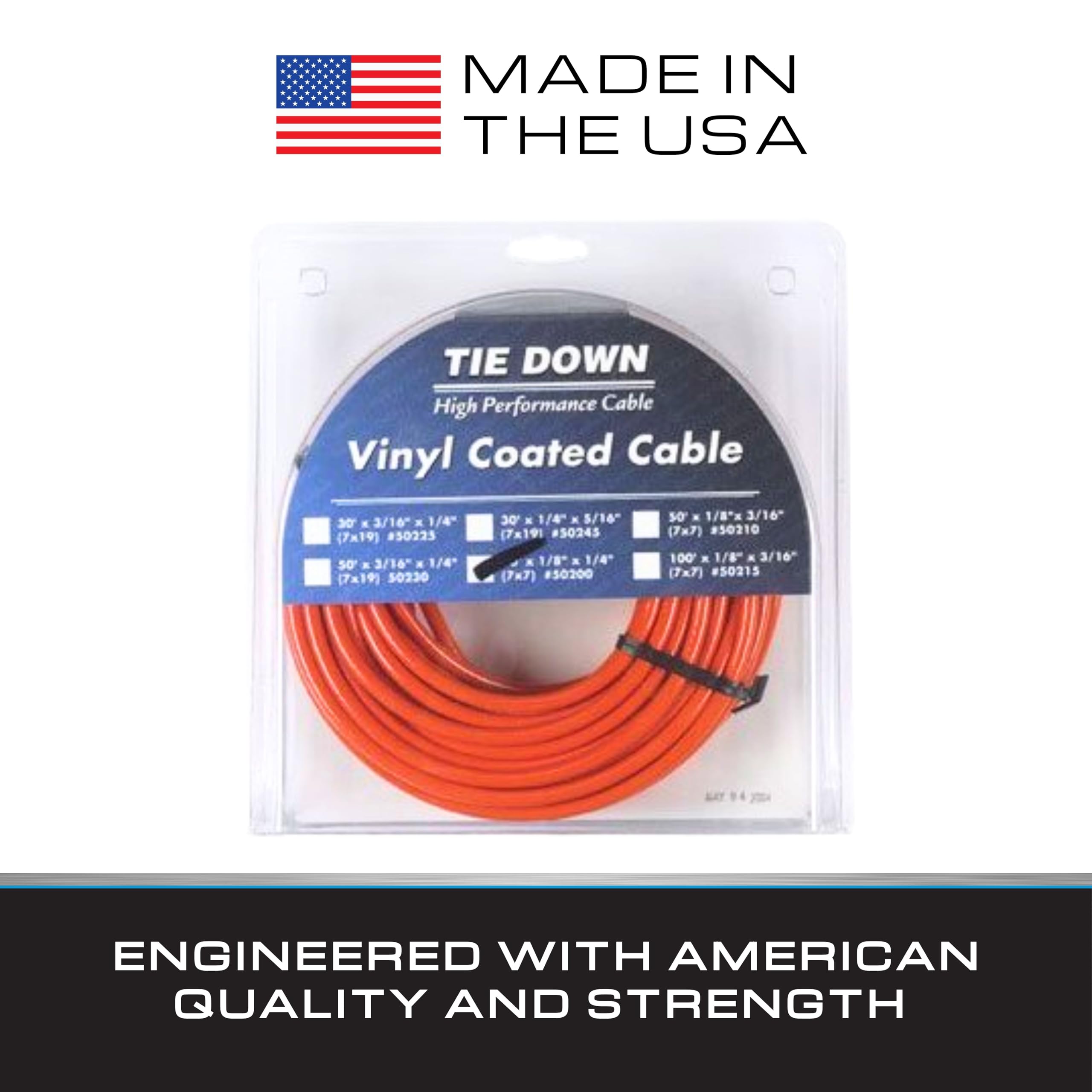 Amazon.com: Tie Down 50 ft Orange Vinyl Coated Steel Cable with