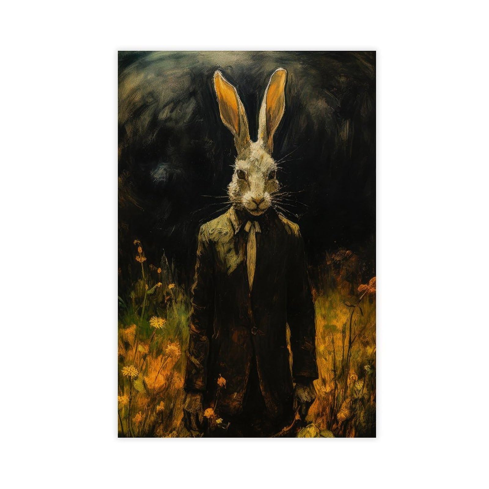 Bareronor Rabbit Victorian Canvas Poster Bedroom Decor Landscape Office Room Decor Gift 24" L X 36" W