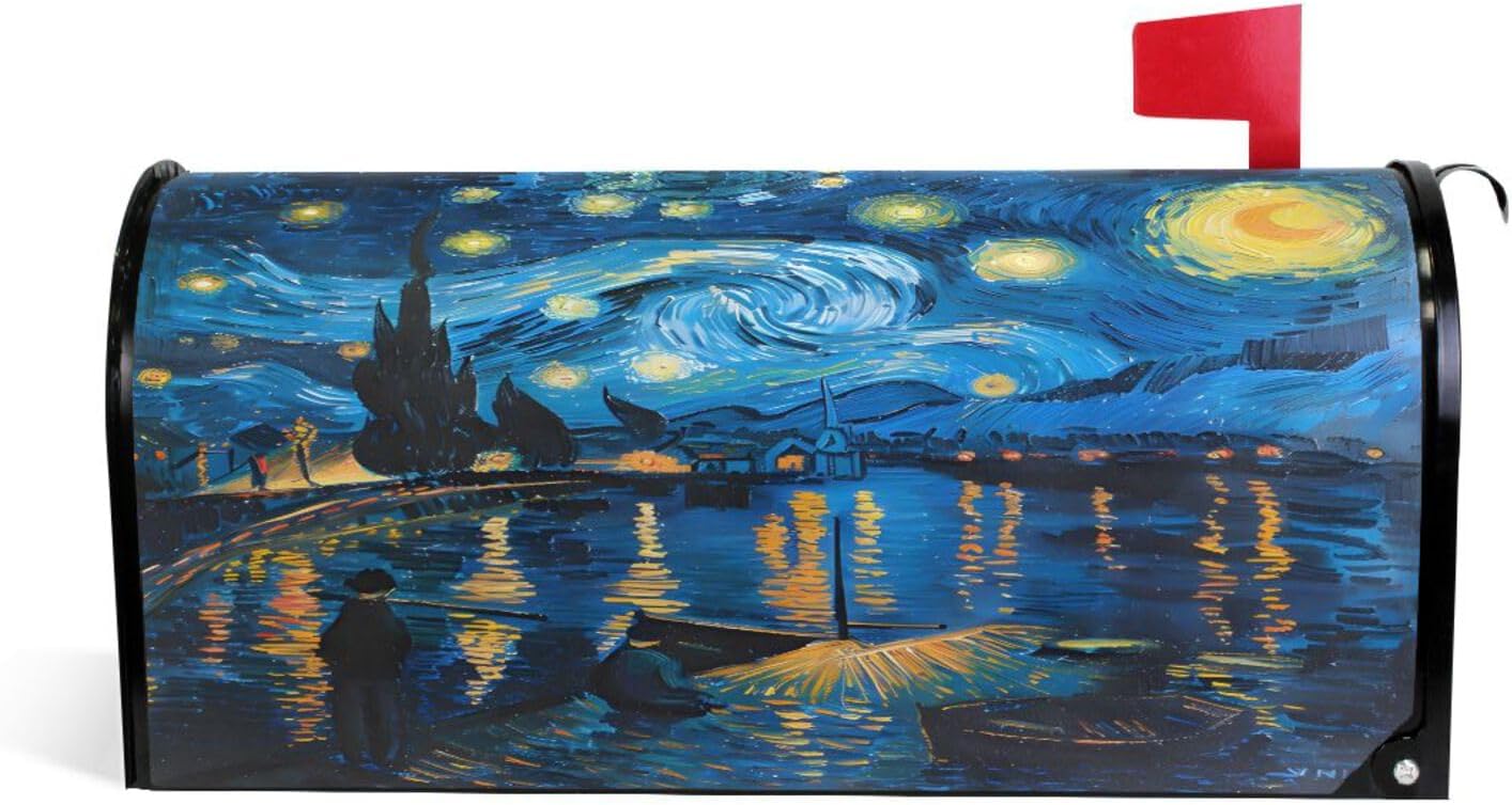 ALAZA Starry Night Magnetic Mailbox Cover MailWraps Garden Yard Home Decor for Outside Standard Size-18"x 20.8"