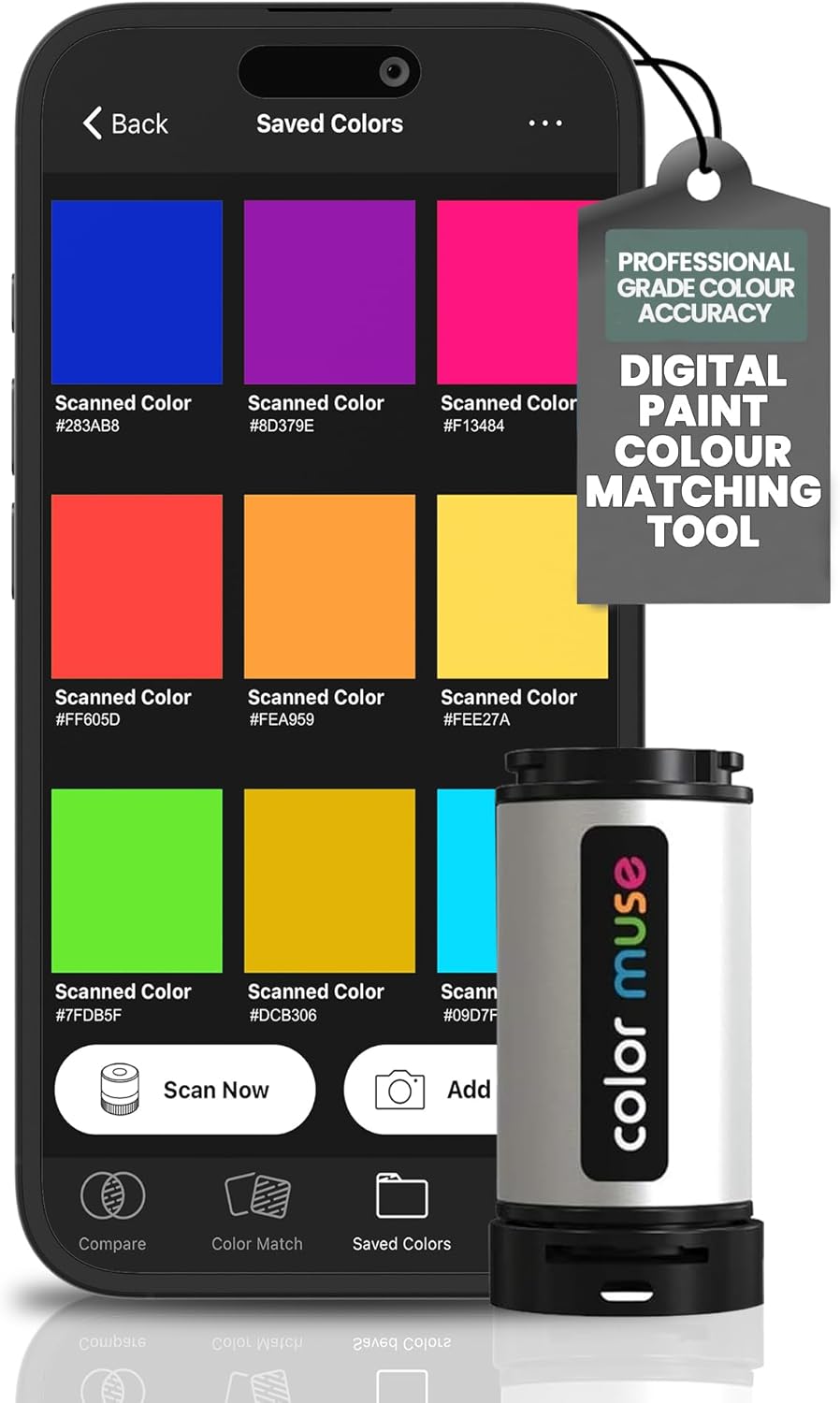 COLOR MUSE Colorimeter - Mobile Colour Matching Tool - Instantly identify closest matching paint colours