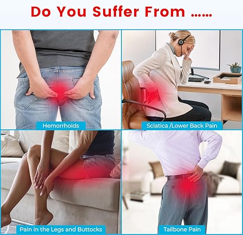 Miniatura 2 de Cojín de asiento profundo en forma de U para aliviar el dolor de coxis y hemorroides, cojines de espuma viscoelástica en forma de cadera para silla