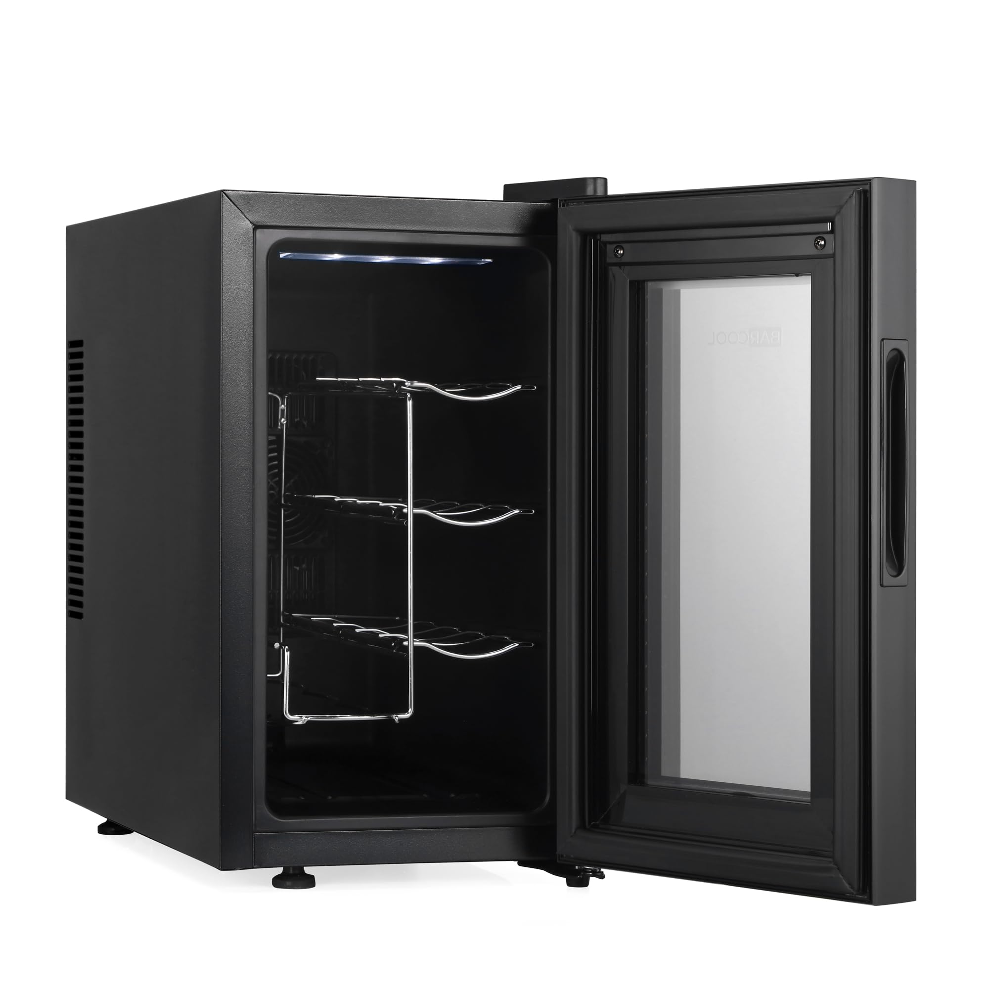 Barcool VINO8 – Table-Top Wine Fridge Black | 5-18°C | Wine Cooler | LED + Digital Display | Glass Door Drinks Cellar | Single-Zone (8 Bottle) — view 5