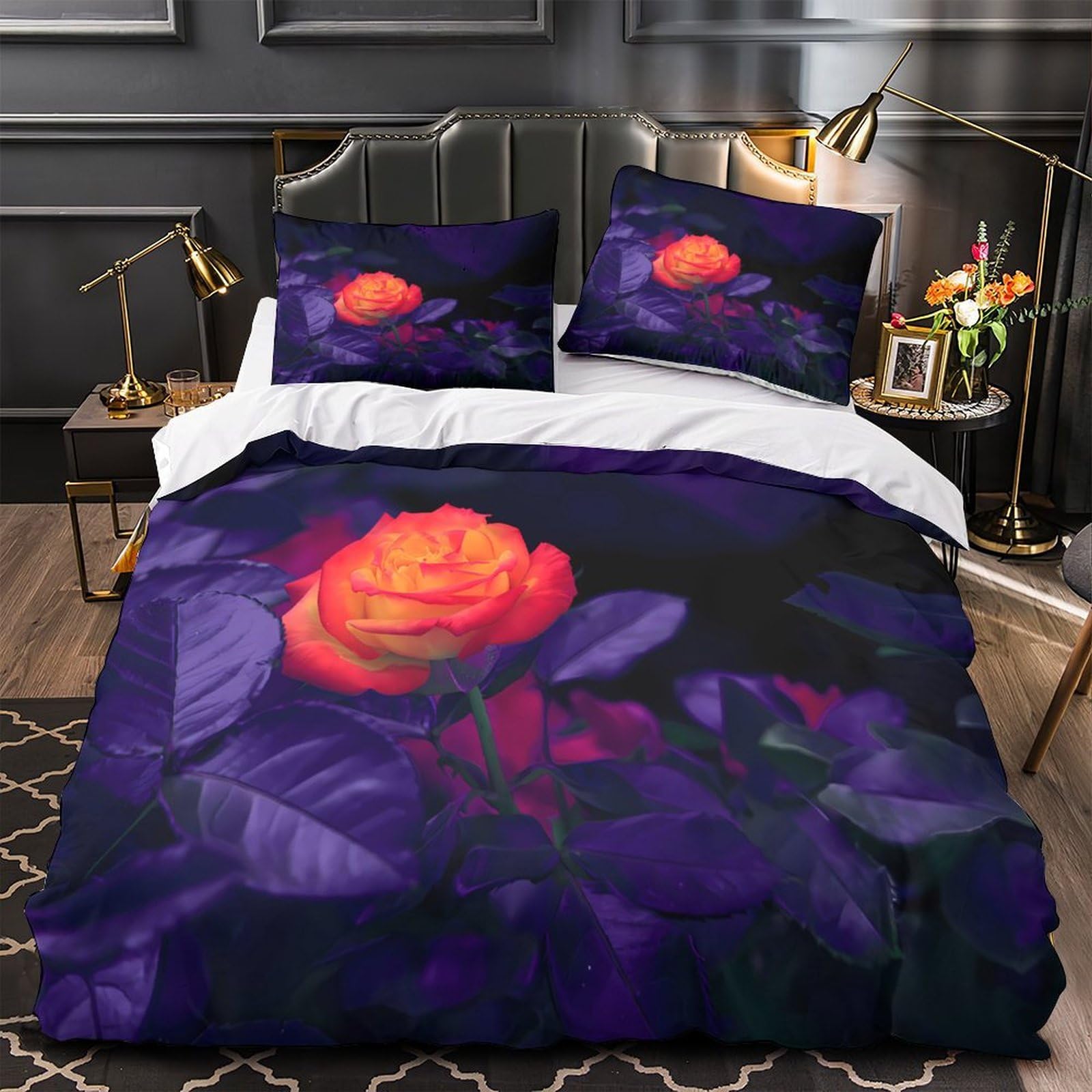 Jardin coloré Housse de couette 3D imprimée pour chambre d'adolescent et grand lit King 220x240