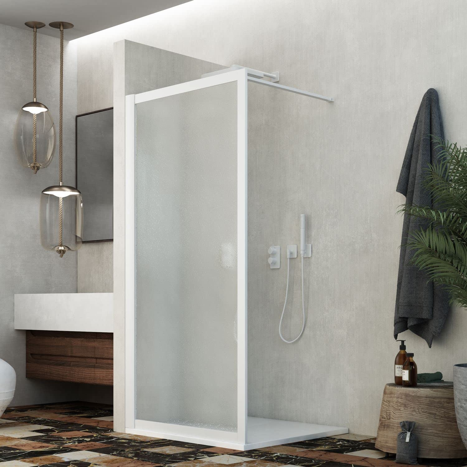 Parete doccia Walk-in Lato 110 CM H 190 in Acrilico mod. Beatrix Profilo