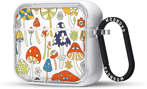 Miniatura 323 de MOSNOVO Funda protectora transparente para AirPods Pro 3, con anillo de metal duro de lujo de doble capa a prueba de golpes, diseñado para AirPods