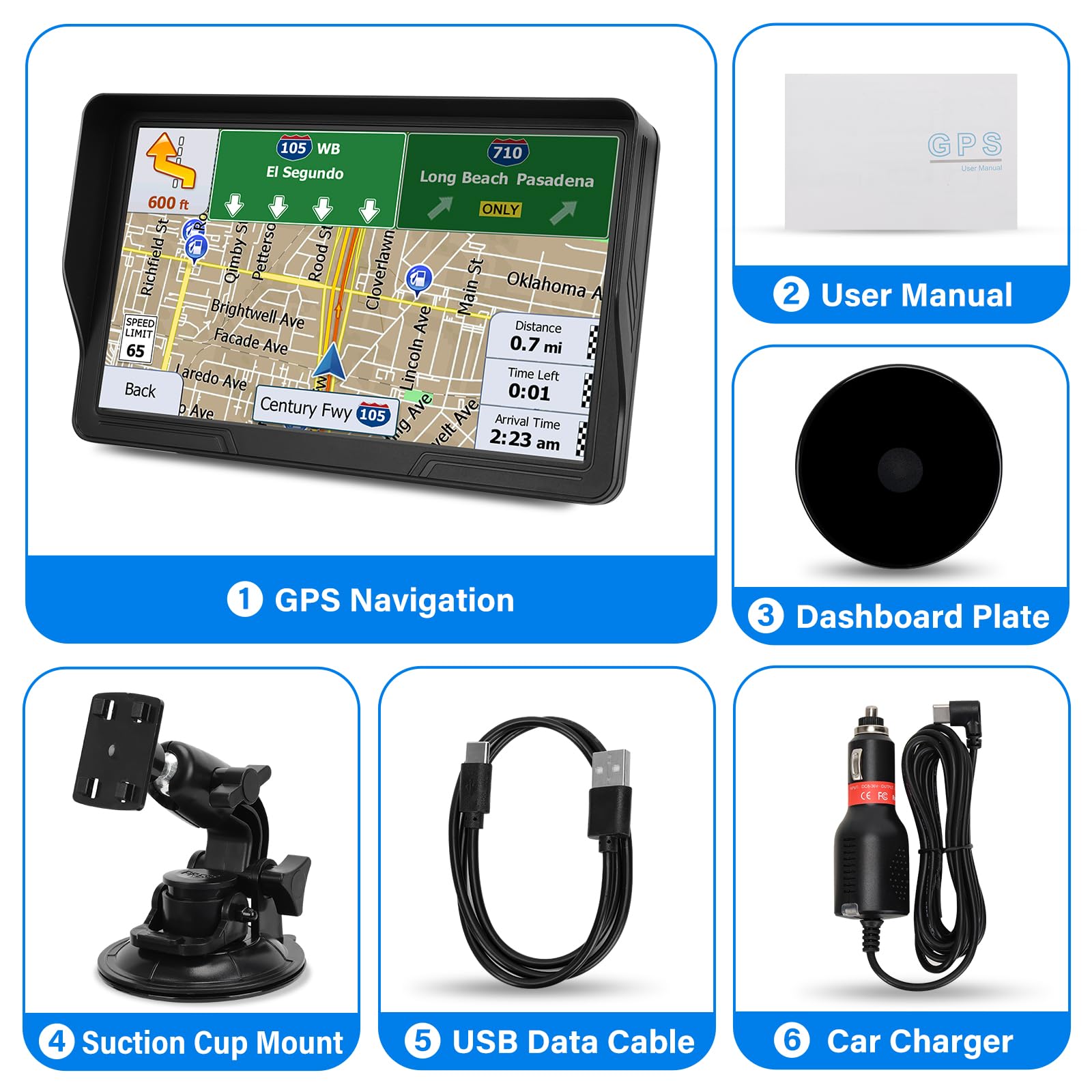 Navigateur Gps De Voiture Car Gps Navigator, 1 Go 16 Go Lte Wifi Rv