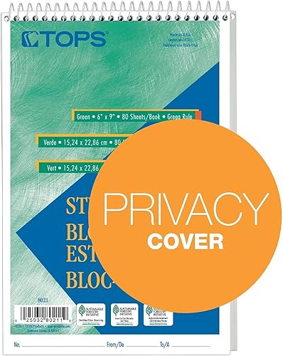 Miniatura 18 de Tops Steno Books, 6 x 9 pulgadas, regla Gregg, papel tinte verde, 80 hojas, paquete de 12 (8021) Verde (Green Tint),Blanco