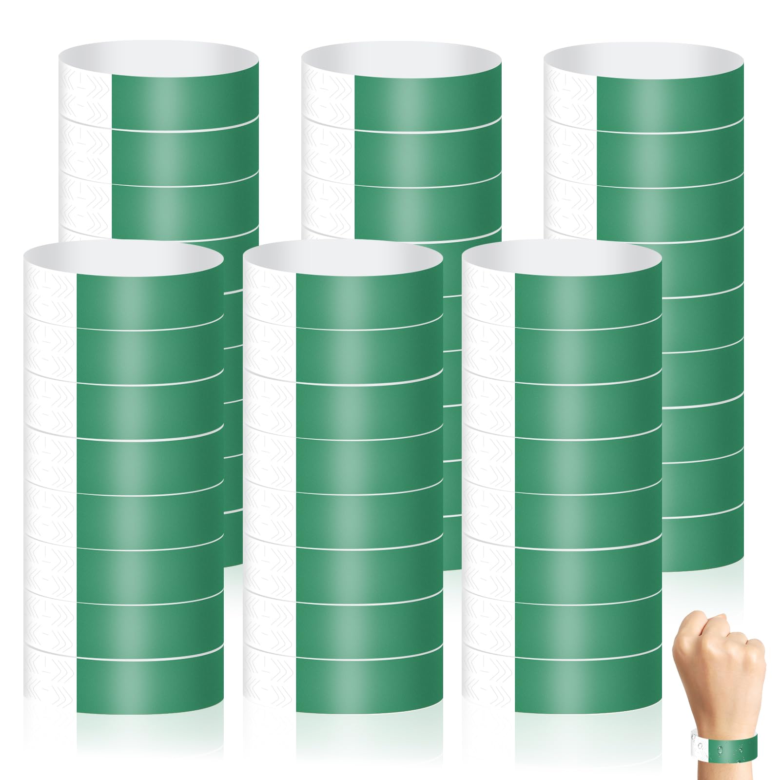 Minfuerang Pack of 400 Entrance Bands Paper, Waterproof Security Bands, Control Bands for Events, Parties, Concerts, Festivals, Water Park (Green 2)
