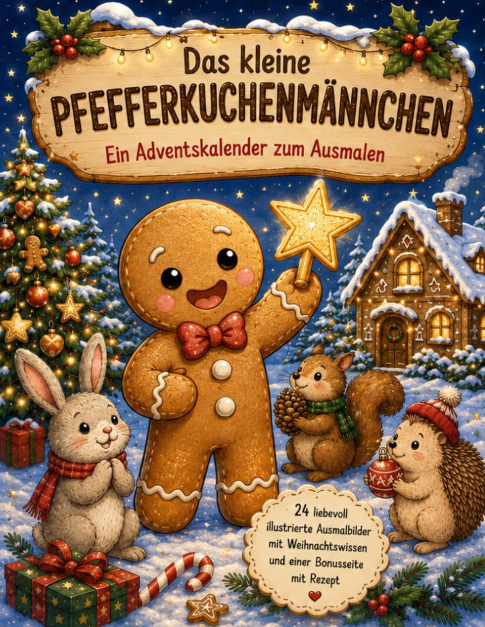 Das kleine Pfefferkuchenmännchen: Ein Adventskalender zum Ausmalen