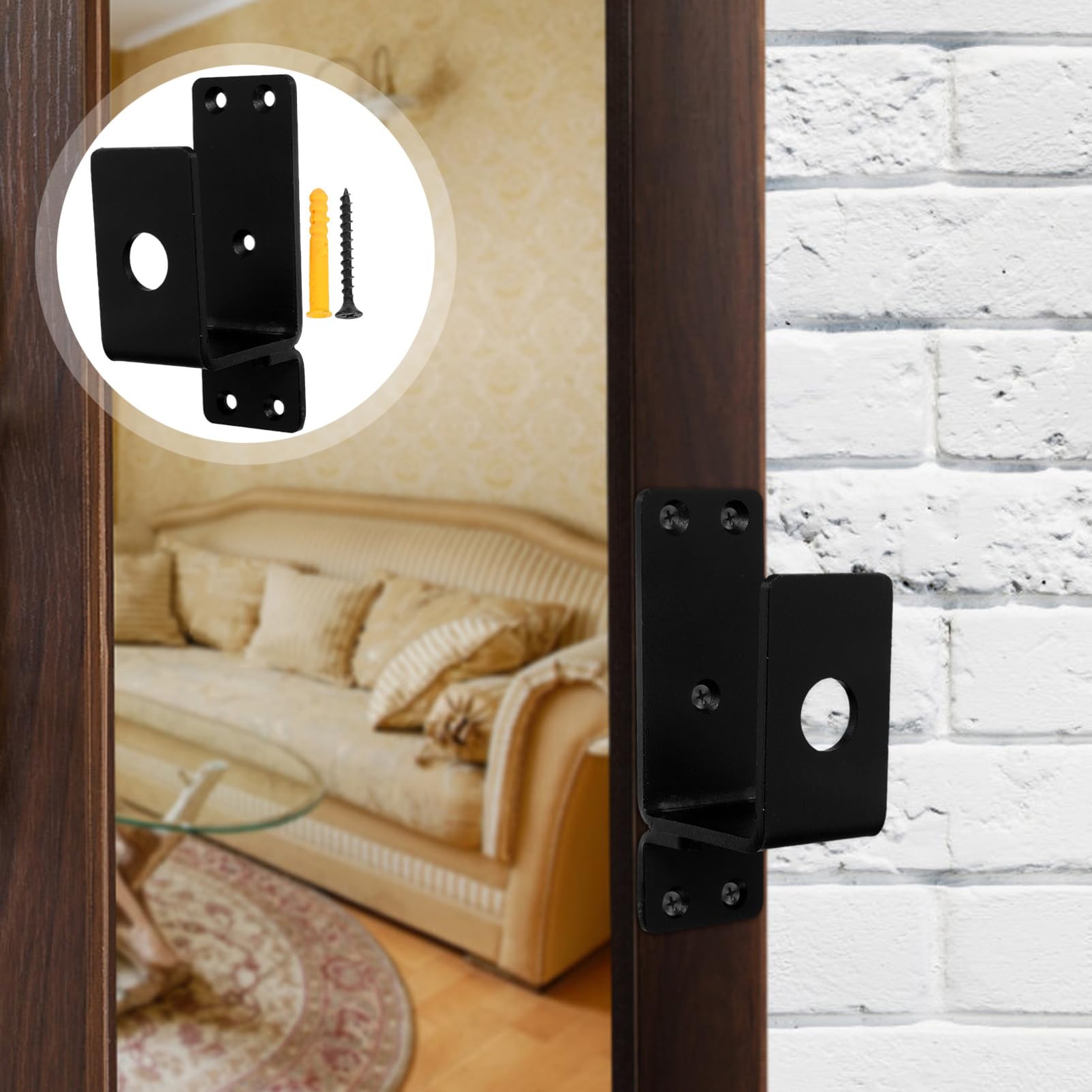 Anneome Robuste mit Kohlenstoffstahl Klammern aus Türbarricade U-förmigem Design Einfacher Montage für Wohnungssicherheit und Garagentorverstärkung