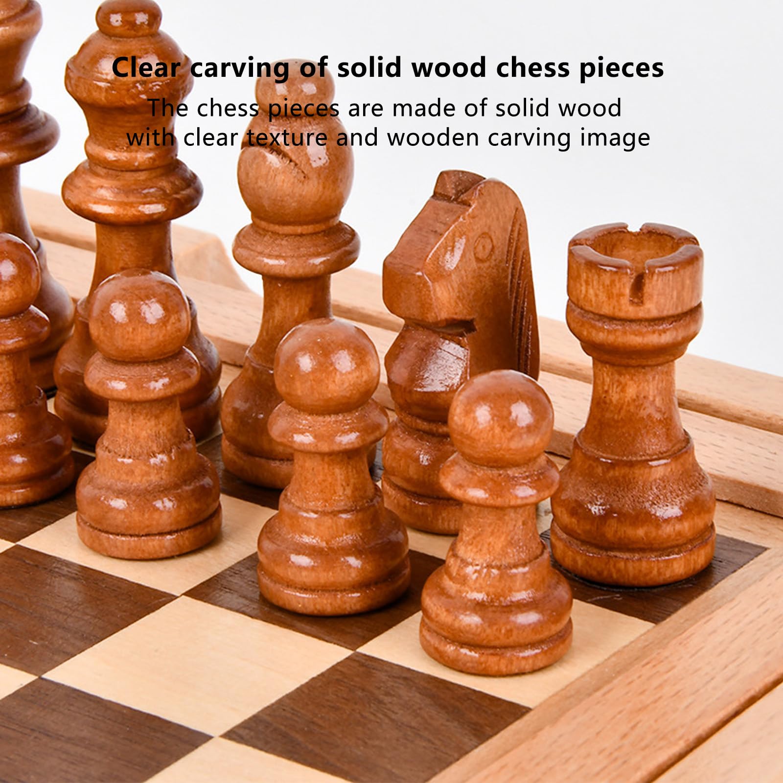 Scacchiera in Legno,9.4" Scacchiera Portatile con Slot di Immagazzinaggio Scacchi, Facile da trasportare,Set da Viaggio per Scacchi in Legno per Scacchi per I Principianti E Ad