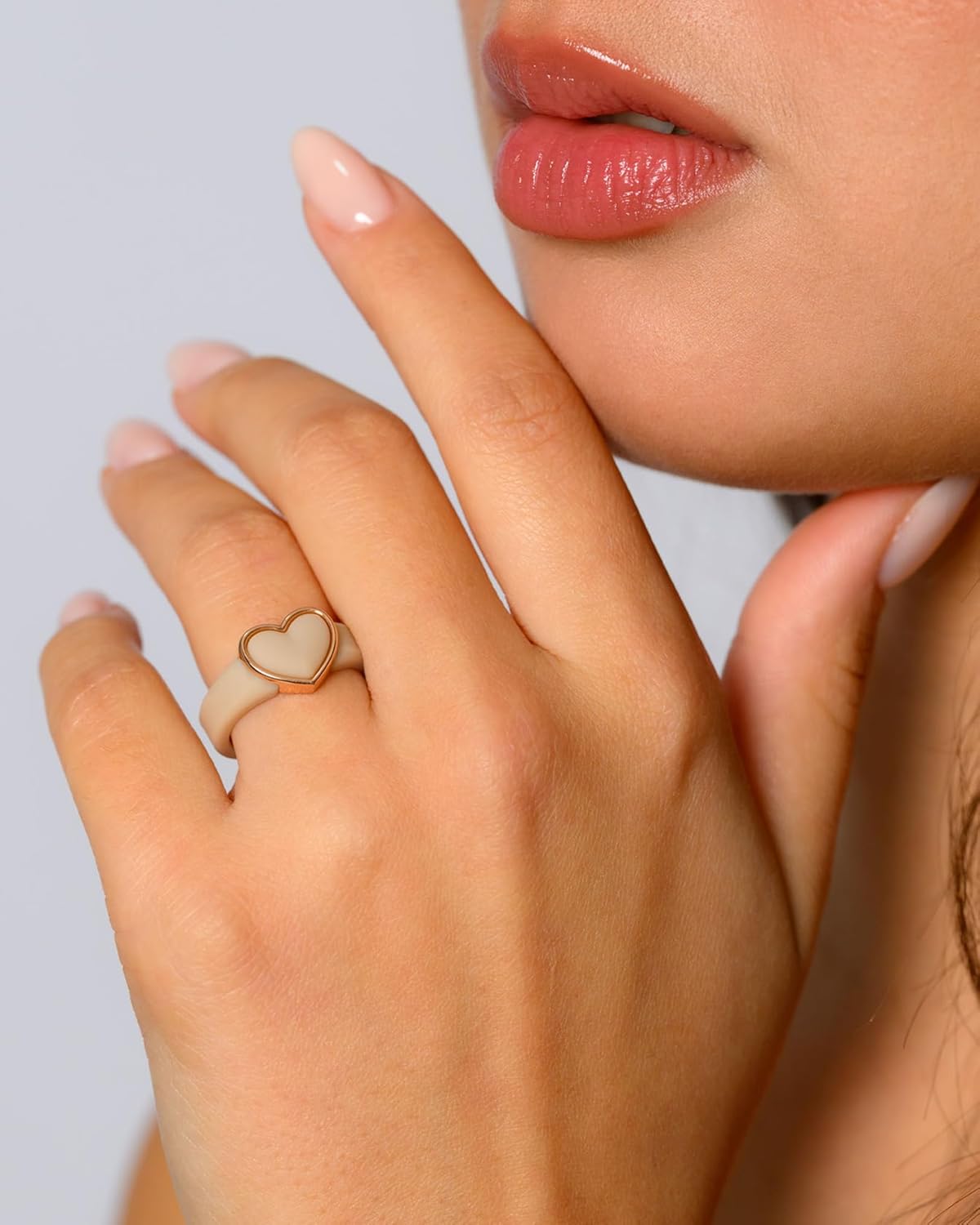 Rinfit Women’s Heart Ring – Silicone Wedding Band with Metal Heart, Cubic Zirconia or Plain Metal Frame - Patent Pending Design - Image 2