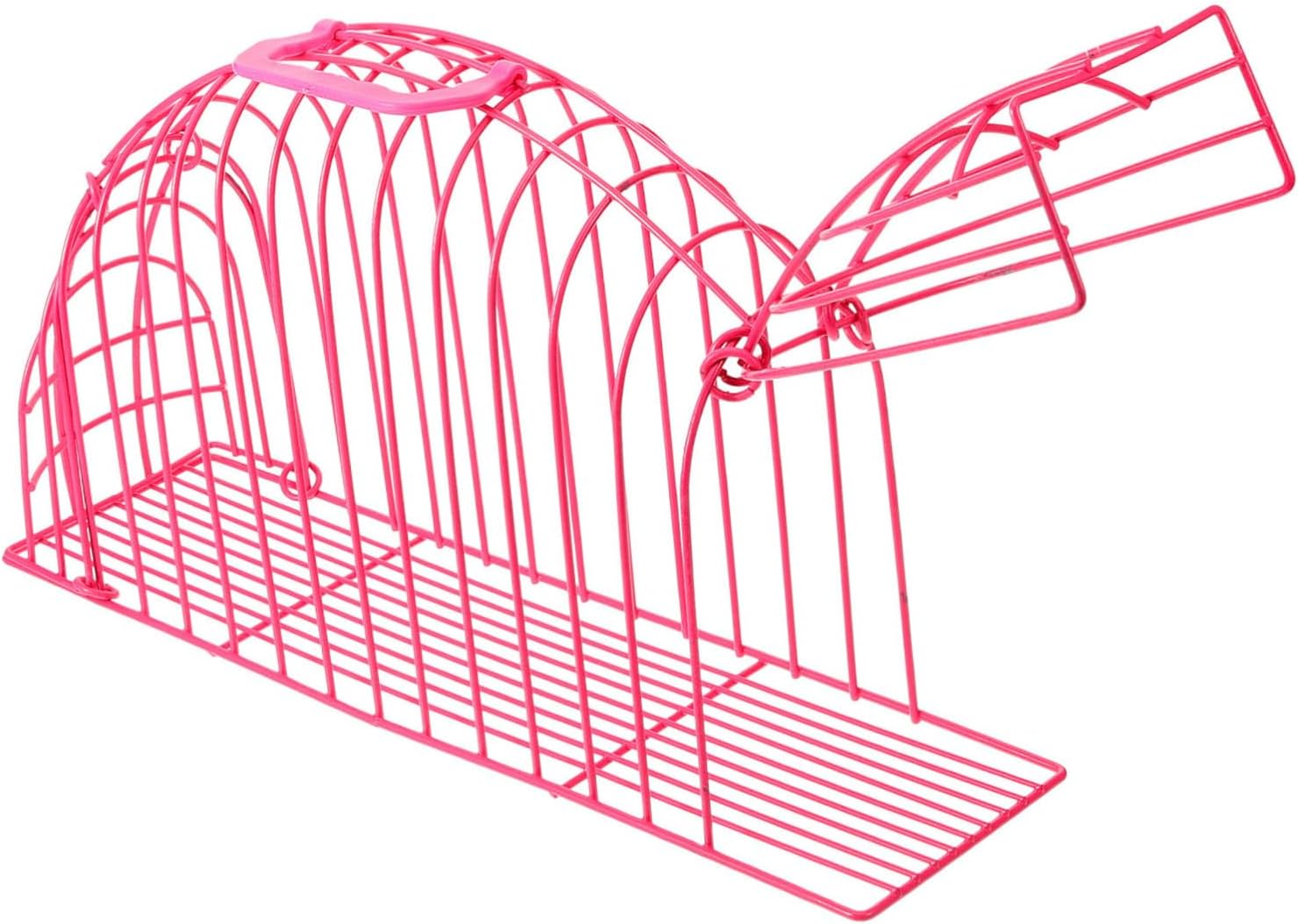 Sosoport Cat Grooming Cage Breathable Metal Bathing Cage for Kittens Scratch-Resistant Design for Nail Trimming and Pet Bathing Supply Pink