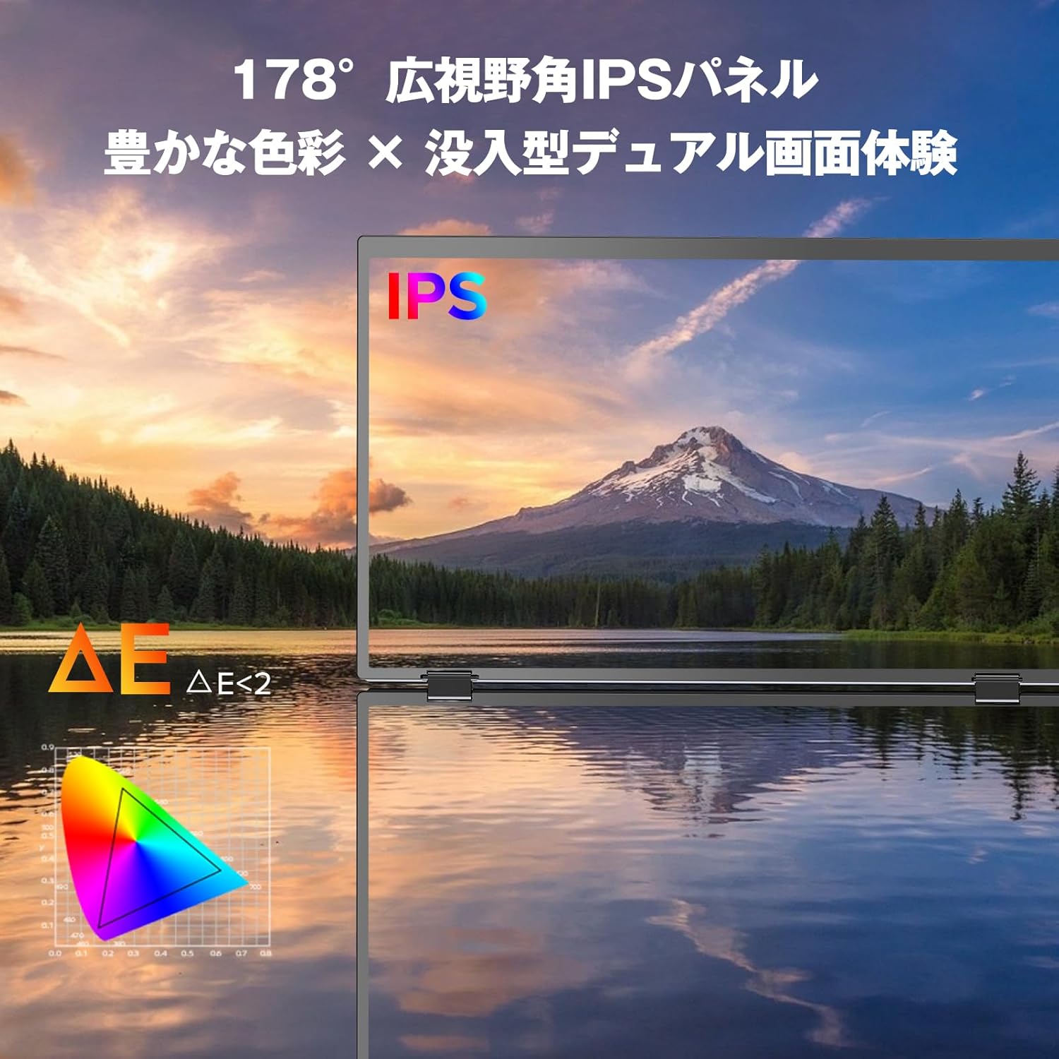 Newsoul M156 monitor screen highlighting IPS technology and 178-degree wide viewsudut ing.