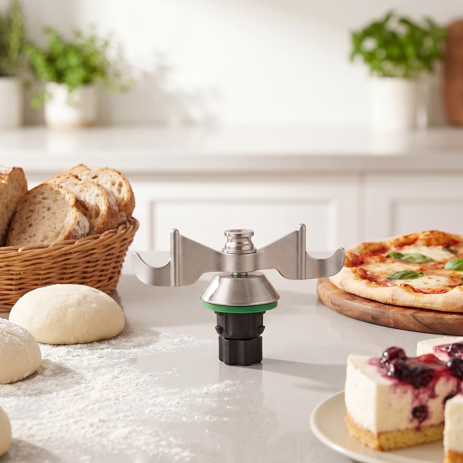 EYMPEU Nóż do ciasta do Thermomix TM5/TM6/TM7 – Obejmuje 1 uszczelkę + 1 szczotkę czyszczącą, stal nierdzewna 304 – Kompatybilny z TM5/TM6/TM7 – Część zamienna i akcesorium