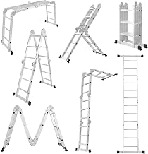 LARS360 6 in 1 Multi-purpose Aluminium Multi-Function Ladder 4 x 3 Steps Silver