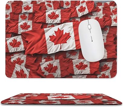 Mouses Pad 7.9"x9.4" Mouses Mat with Non-Slip Rubber Canadian Flag Computer Keyboard Mat for Wireless Mouses Gaming Desk Pad for Home 10 X 12in