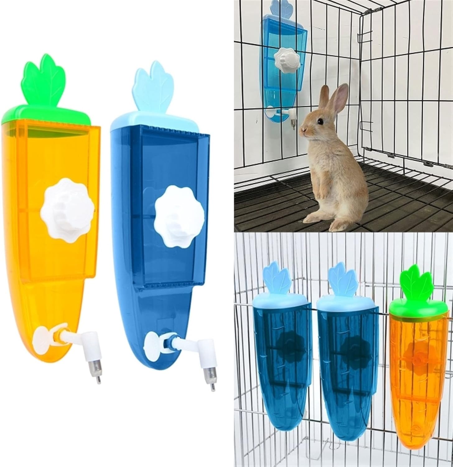 Dog Water Bottles Small Animal-Water Bottle No Drip Auto Dispenser for Hamster Rabbit 500ml Pet Water No for Cage(Yellow)