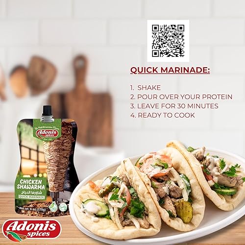 Miniatura 3 de Adonis - Pollo Shawarma Quick Marinade, 6 oz (170g), marinada líquida lista para usar