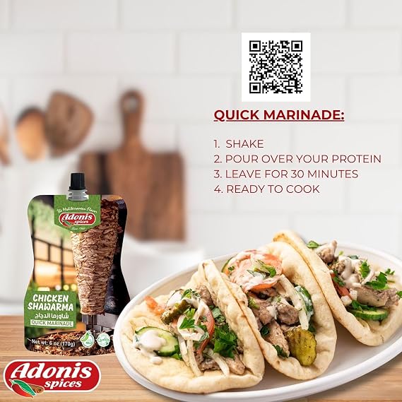 Adonis - Chicken Shawarma Quick Marinade, 6 oz (170g), Ready to Use Liquid Seasoning Marinade