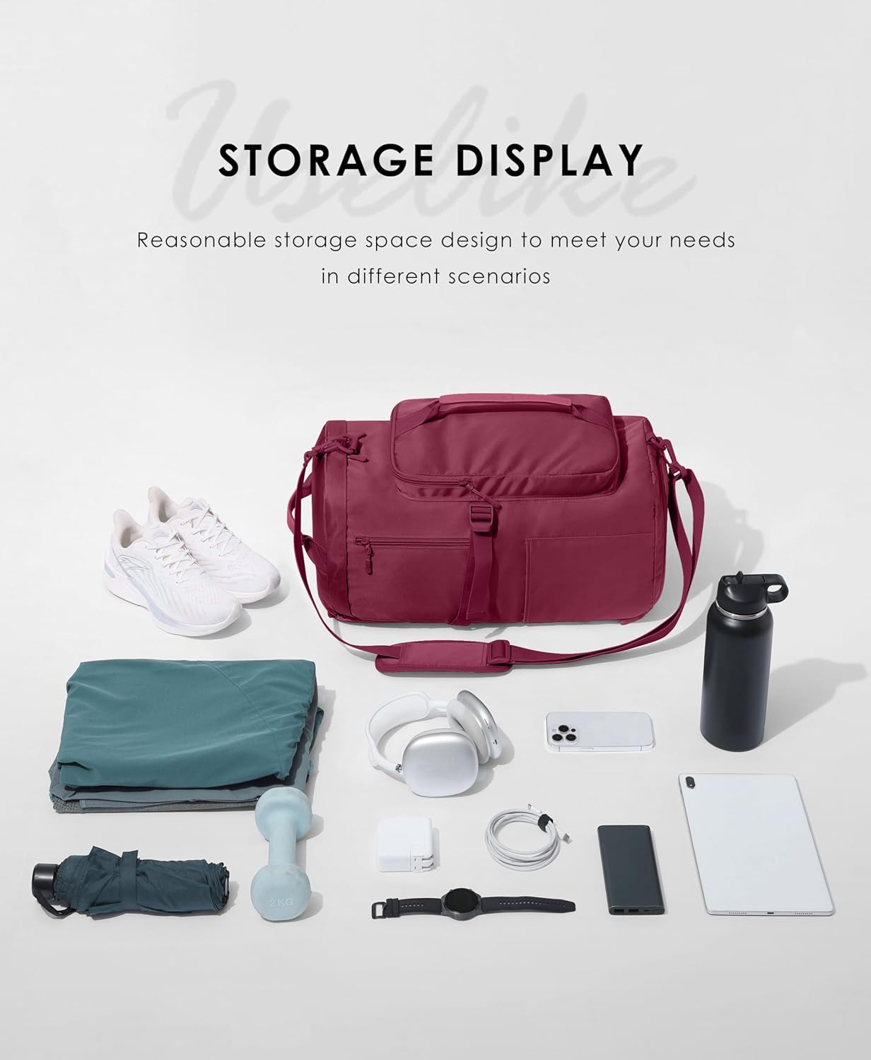 Gym Bag for Women with Shoe Compartment and Wet Pocket Convertible Gym Backpack workout Duffel Bag Multiple Pockets 30L - Image 5