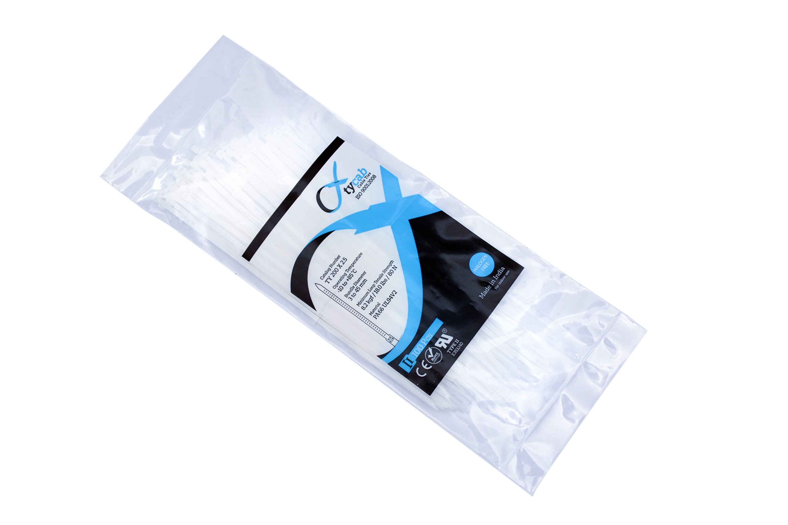 Tycab Nylon Cable Ties 200 Mm, 8 Inch, Pack of 1000, White-picture-16