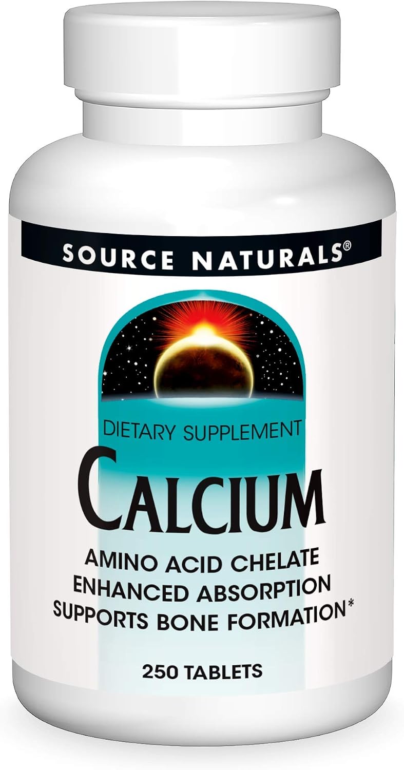 Source Naturals Calcium, Amino Acid Chelate - Enhanced Absorption & Supports Bone Formation - 250 Tablets