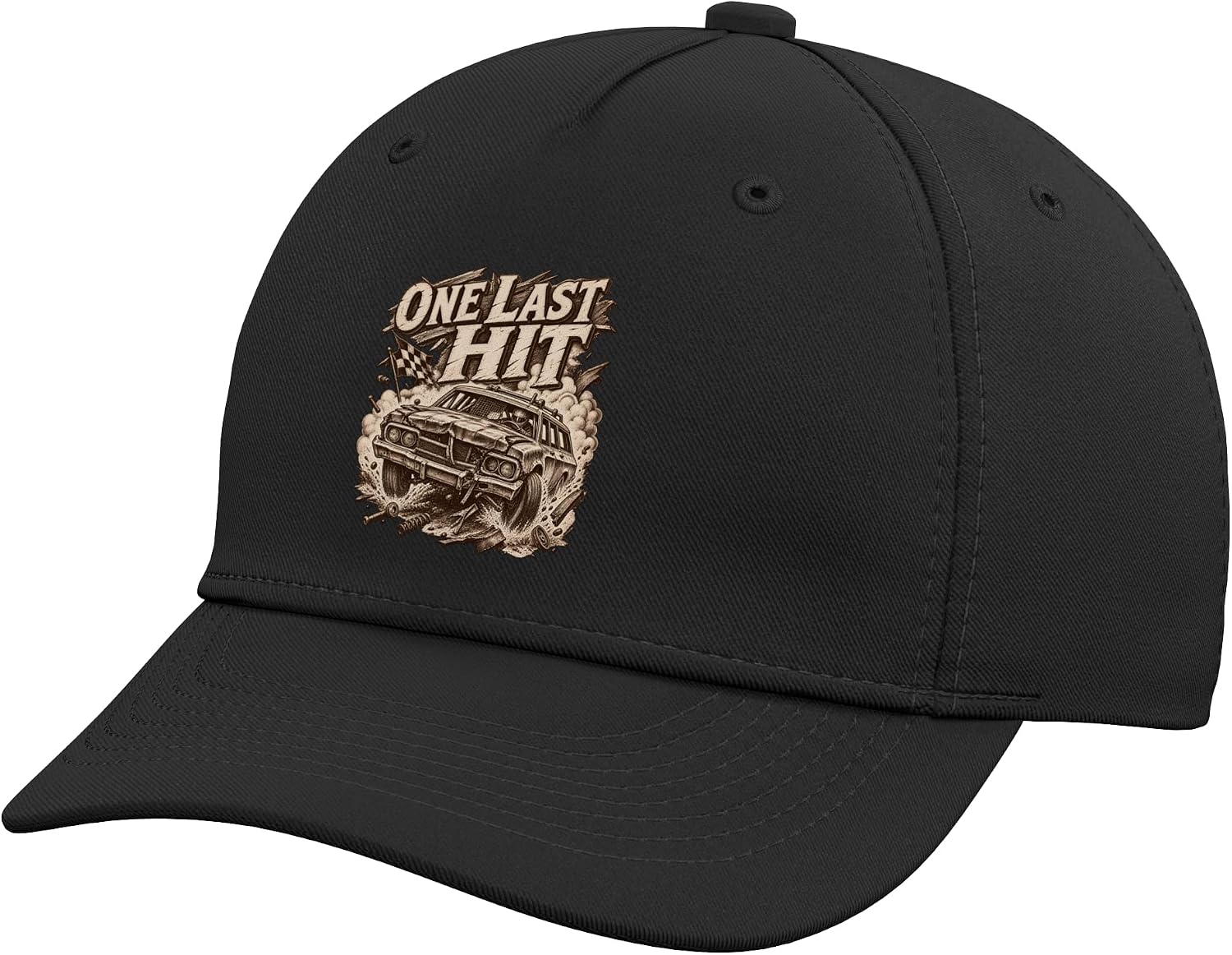 One Last Hit Demolition Derby Station Wagon Racing Fan Adjustable Baseball Hat