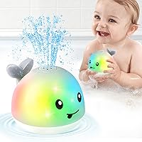 Gigilli Whale Bath Toy Sprinkler - Light Up Waterproof Fun for Babies 6-24 Months, Toddler Bath Gifts Boys Girls Ages 1-3