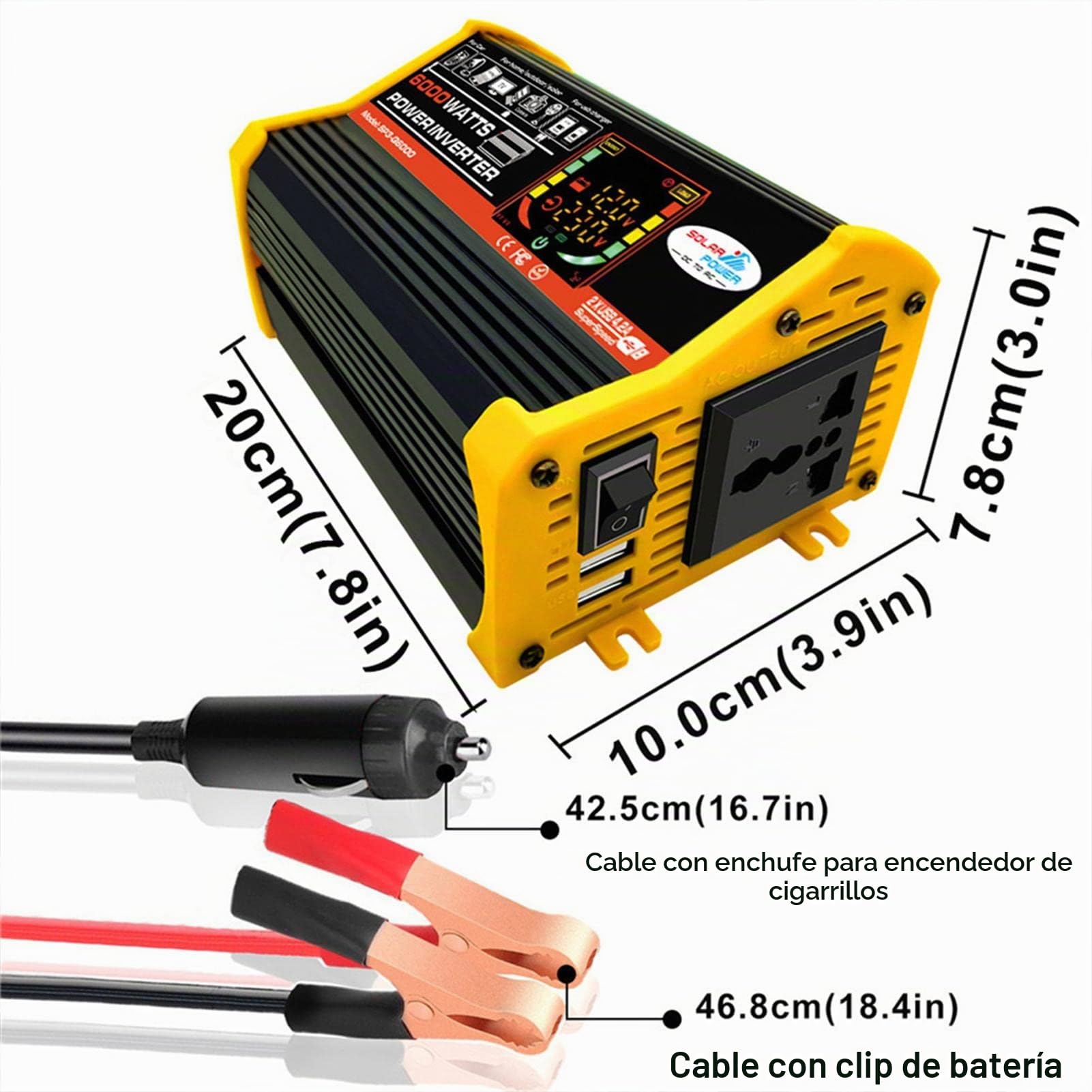 De Energía Solar | Kit De Inicio De Paneles Solares Con Inversor Y Paneles Solares | Módulo fotovoltaico Monocristalino De Alta Eficiencia Para El Hogar, Camping, Barcos, Caravanas,